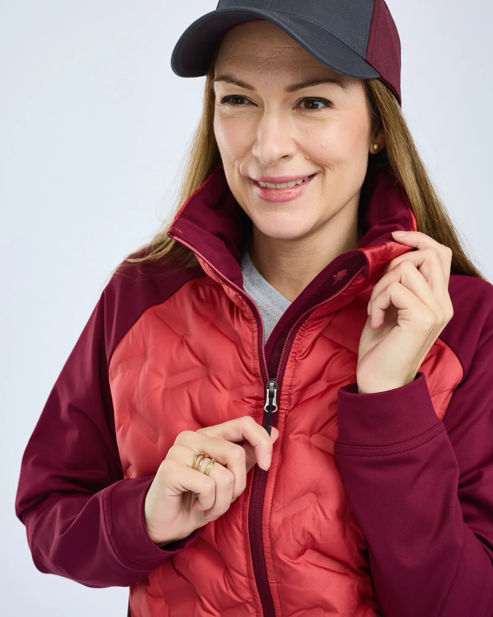 Abisko Insulation Hybrid Jacka Dam / BrickPink/Burgundy - Image 3