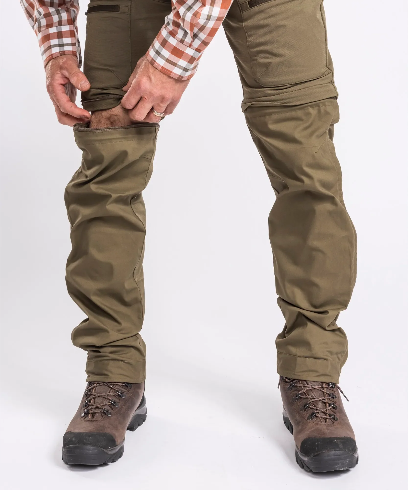 Finnveden Hybrid Zip-off Byxa Herr / H.Olive - Image 3