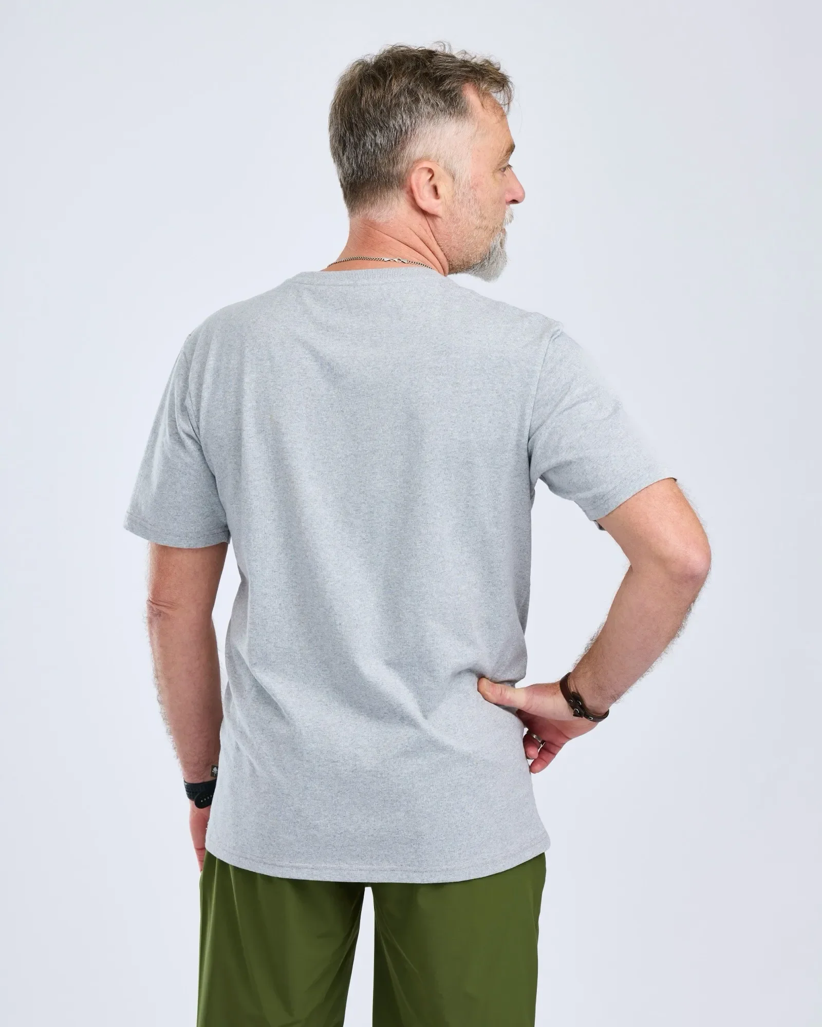 Finnveden Recycled T-shirt Herr / L.Grey Mel Forest - Image 2