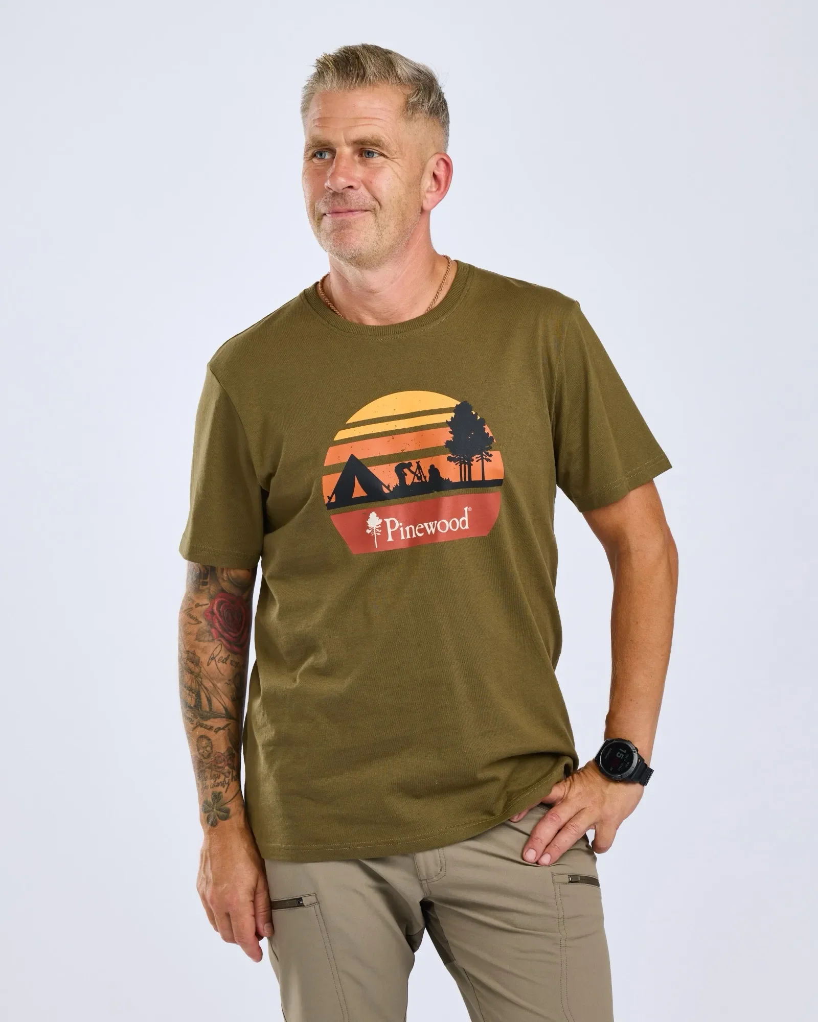 Finnveden Recycled T-shirt Herr / Olive Mel Campsite