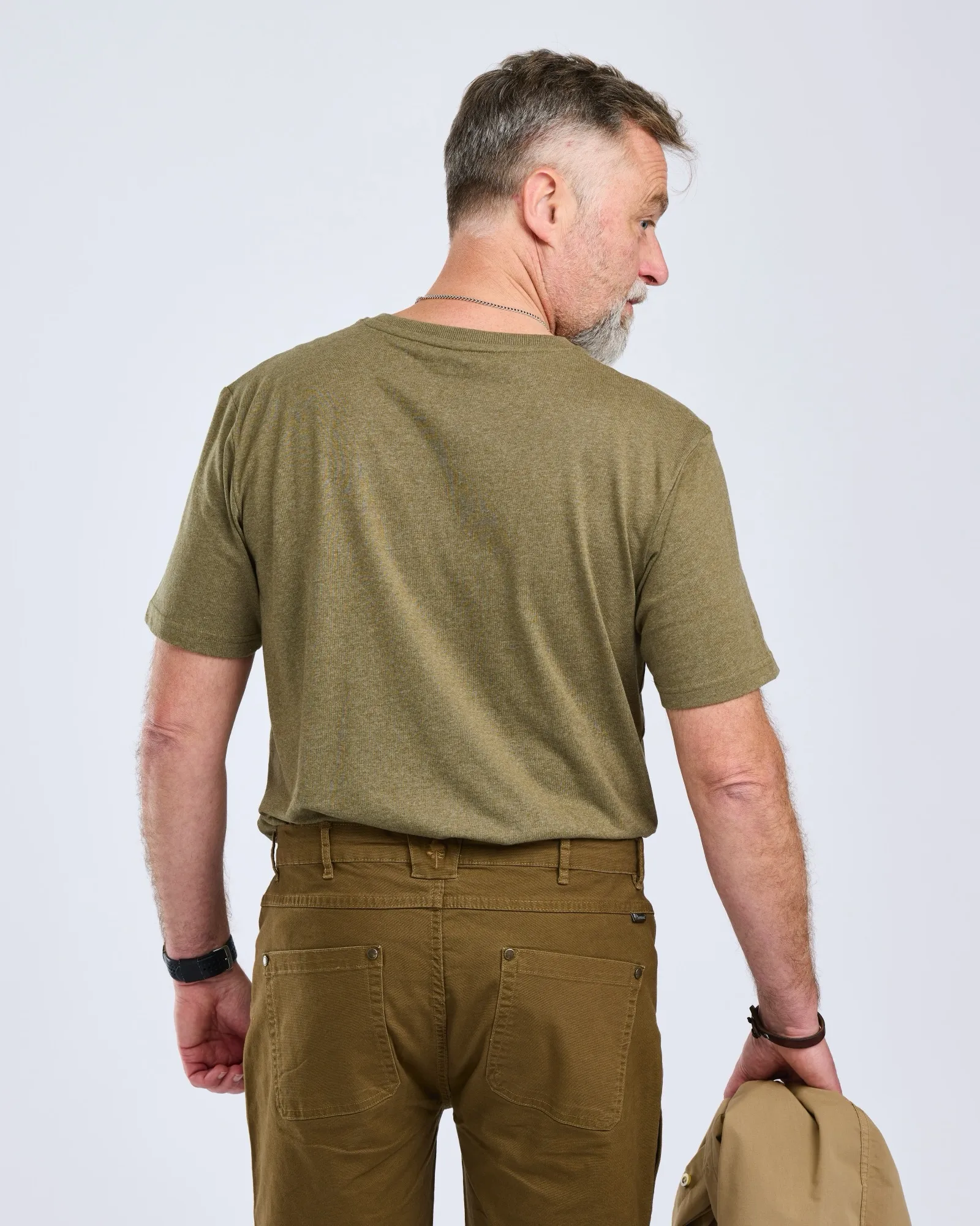 Finnveden Recycled T-shirt Herr / Olive Mel PineTree - Image 2