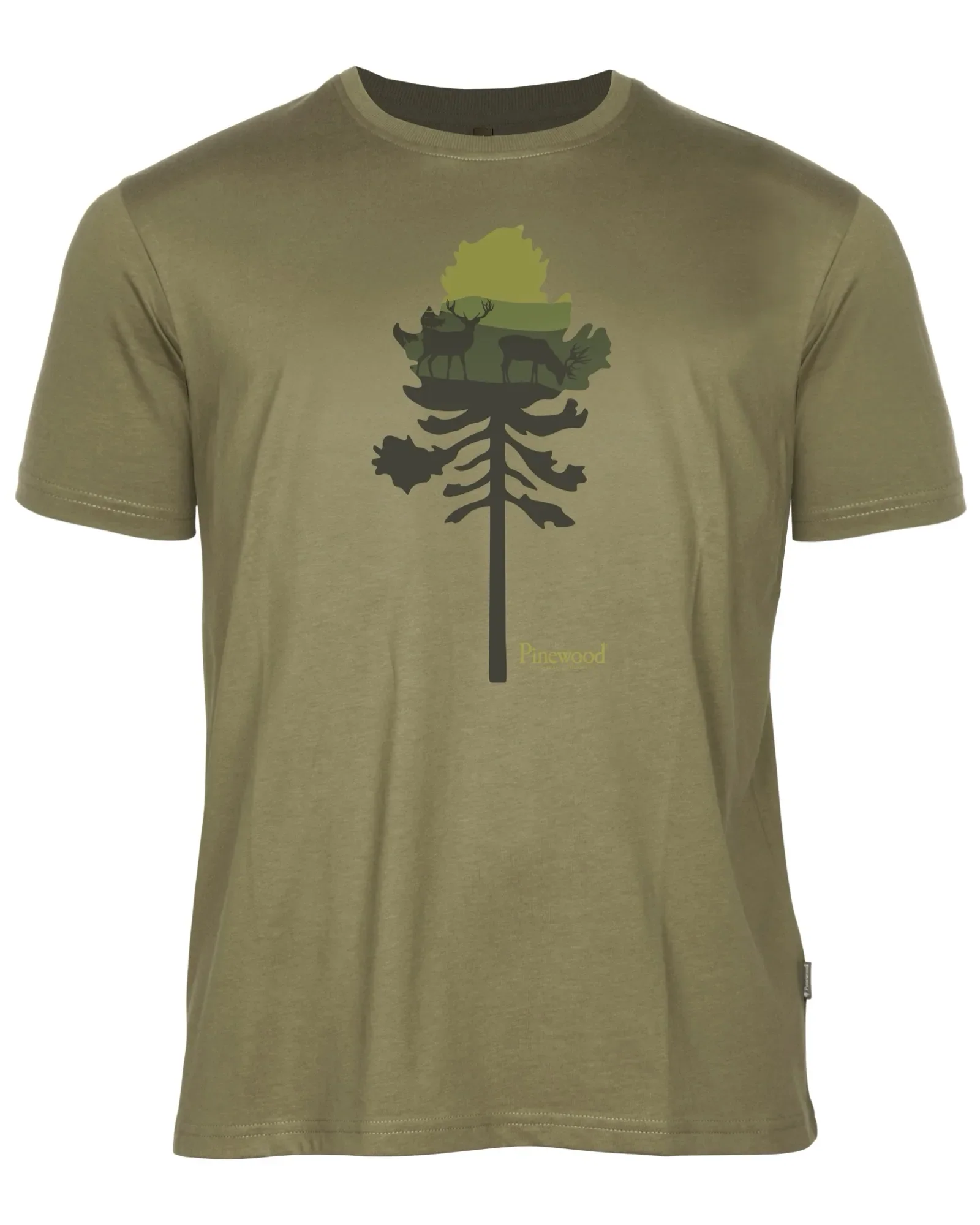 Finnveden Recycled T-shirt Herr / Olive Mel PineTree - Image 3