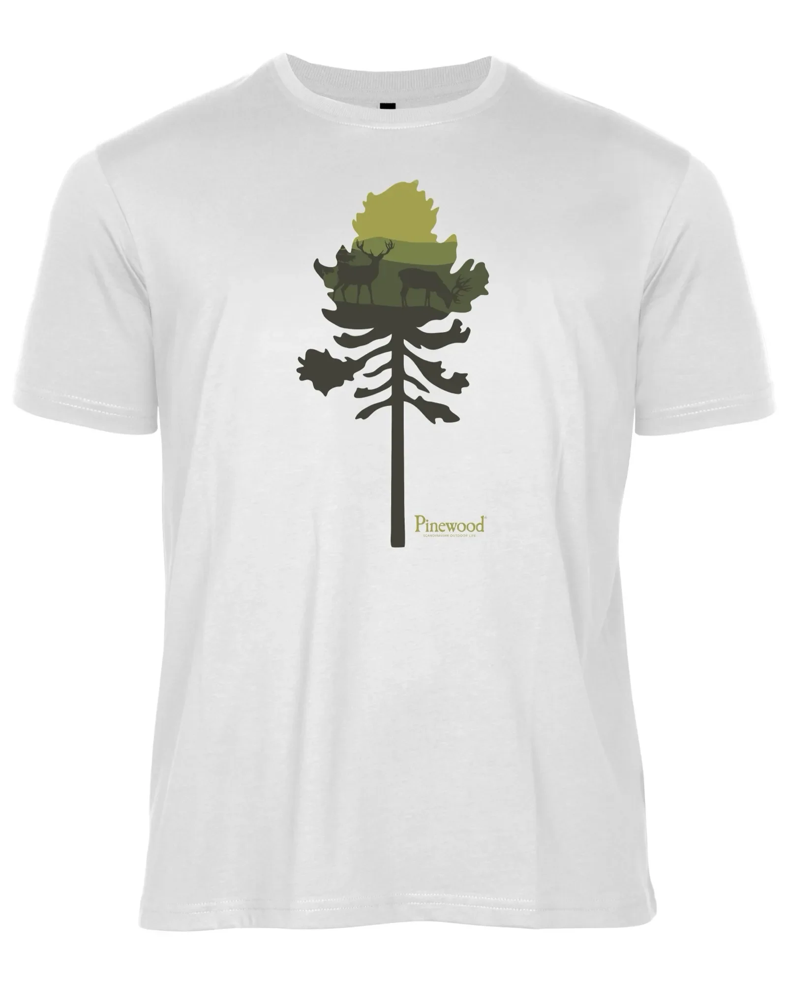 Finnveden Recycled T-shirt Herr / White Mel Pine Tree - Image 4