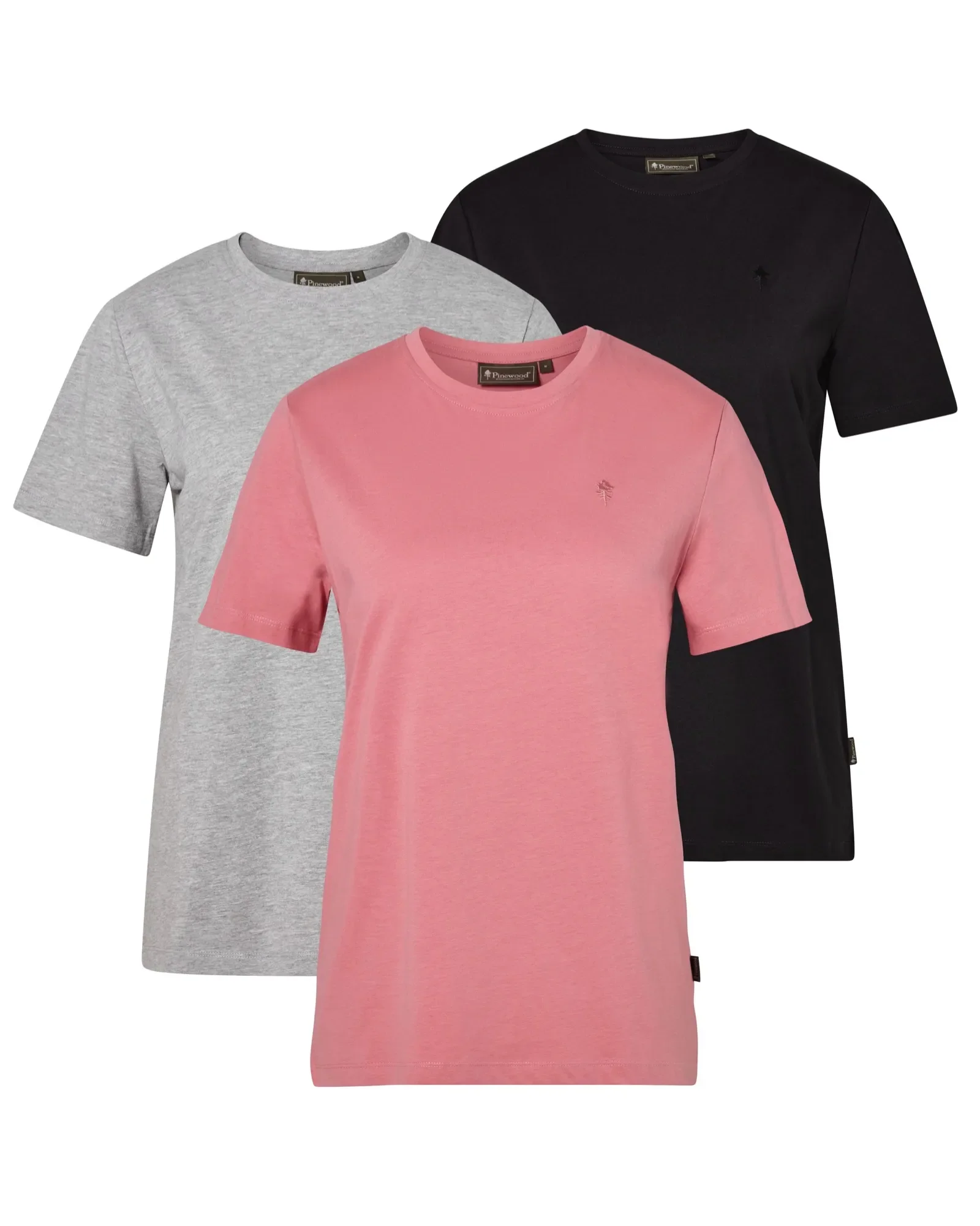 Pinewood® 3-pack T-shirt Dam / GreyMel/D.Pink/Black - Image 6