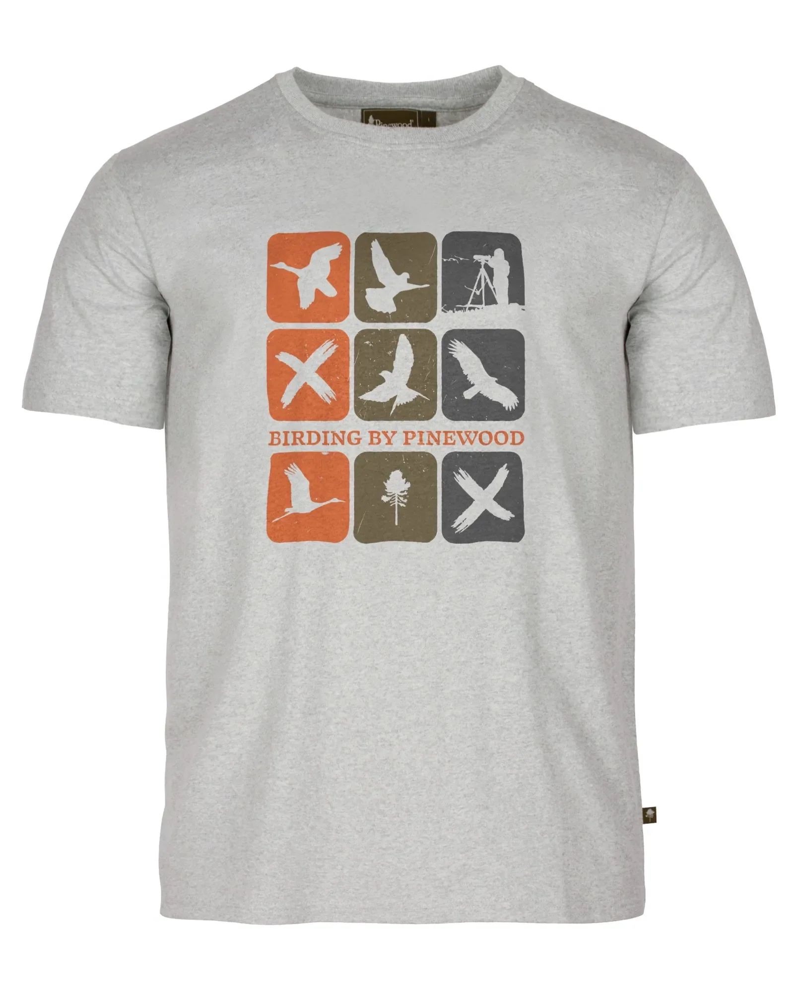 Pinewood® Birding T-shirt Herr / L.Grey Mel Combo - Image 4