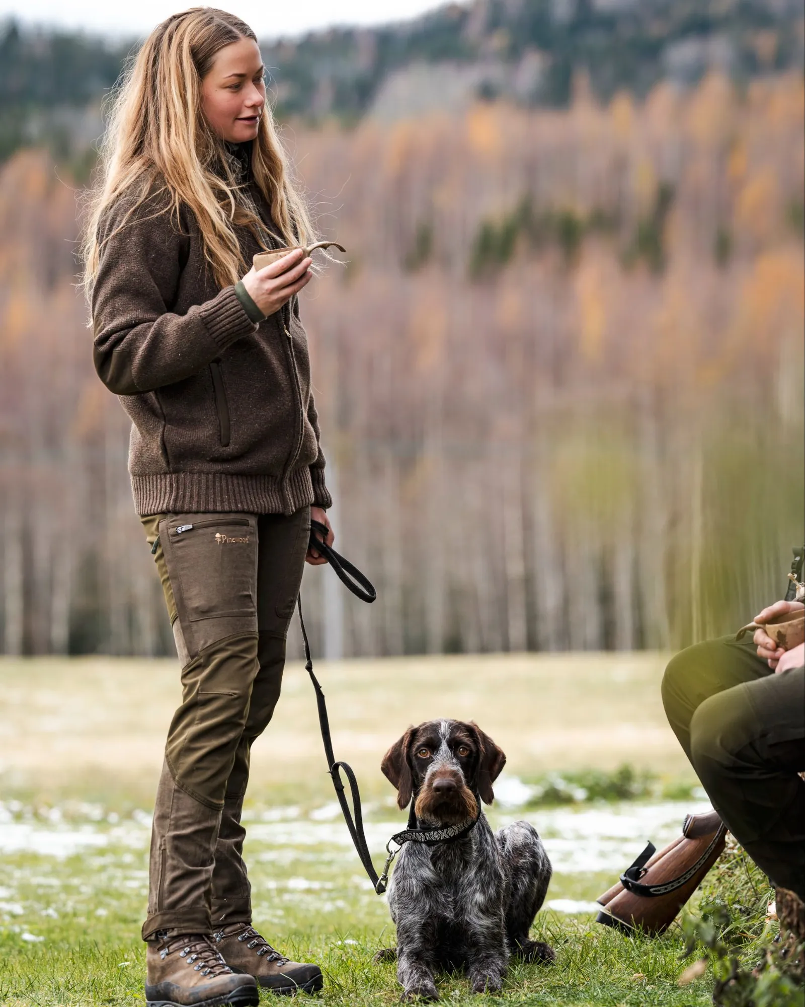 Pinewood® Caribou Hunt Jaktbyxa Dam / Suede Brown/D.Olive - Image 5