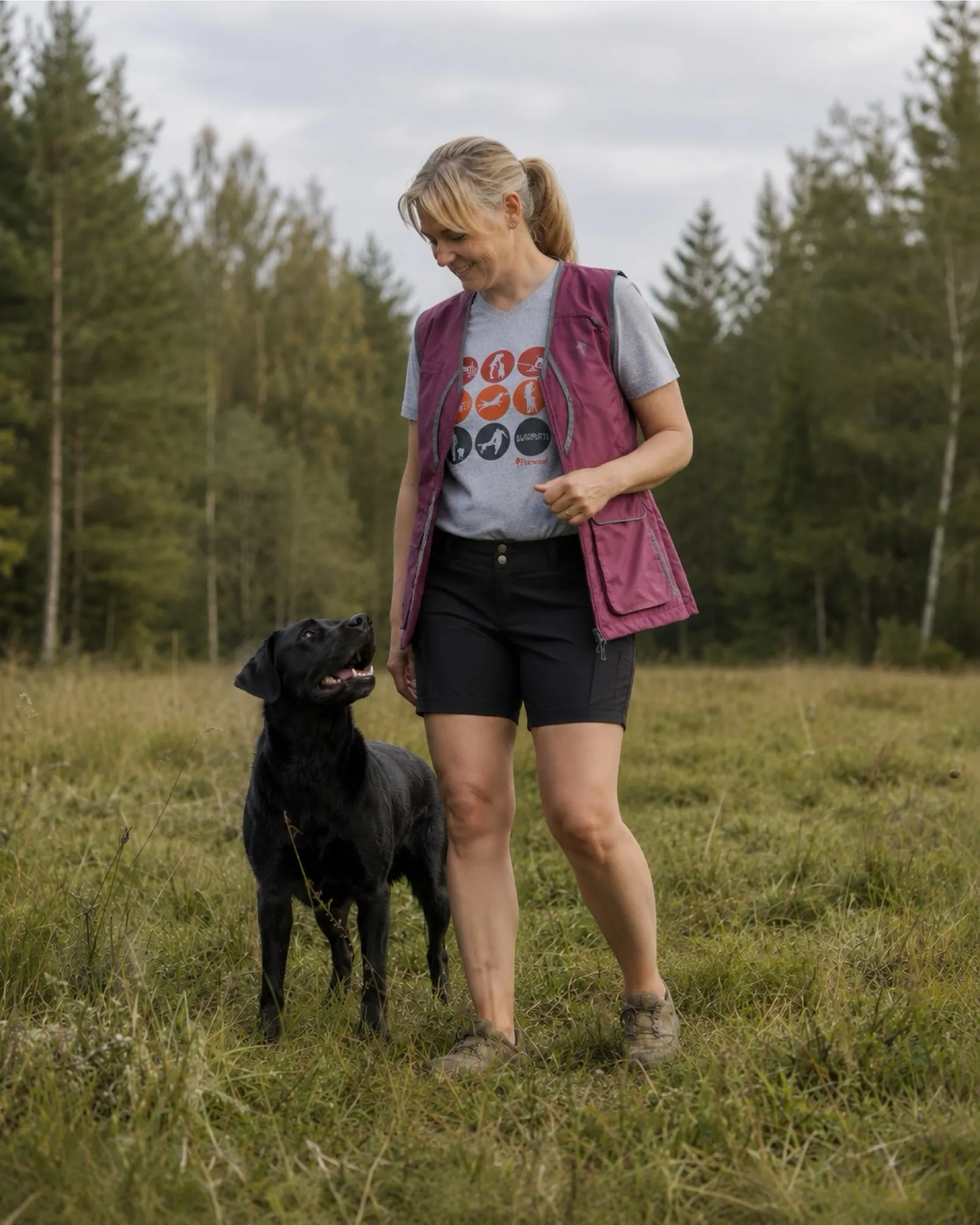 Pinewood® Dog Sports T-shirt Dam / L.Grey Mel Activity - Image 5