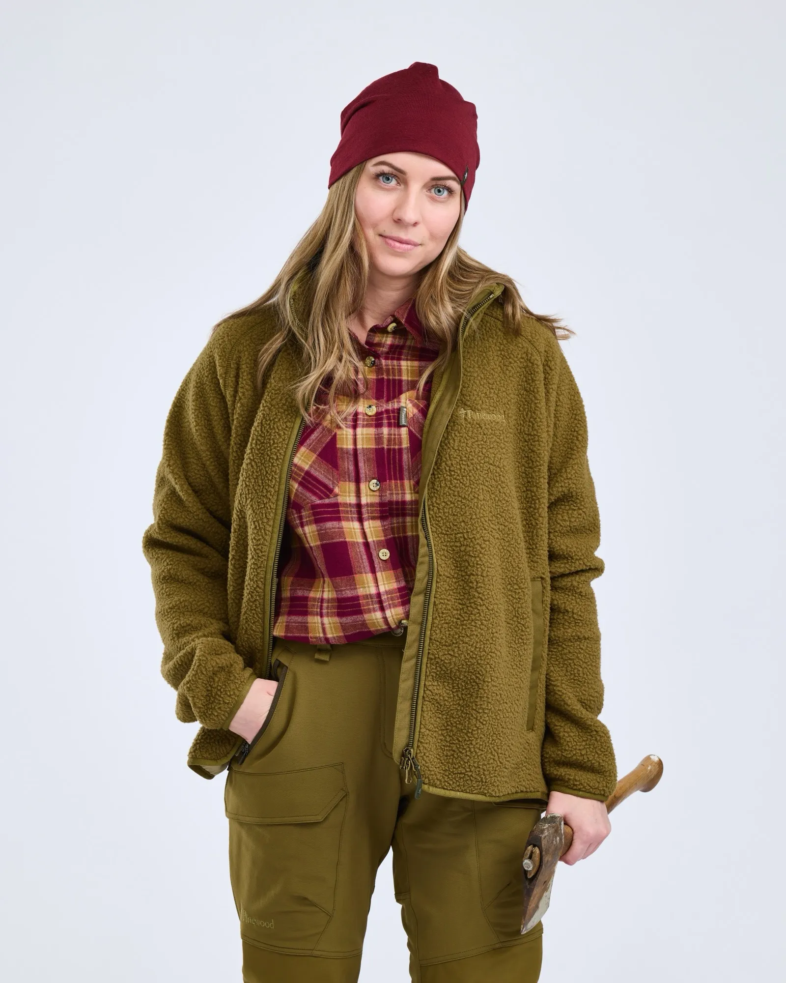 Pinewood® Forest Pile Fleecejacka Dam / Olive Green