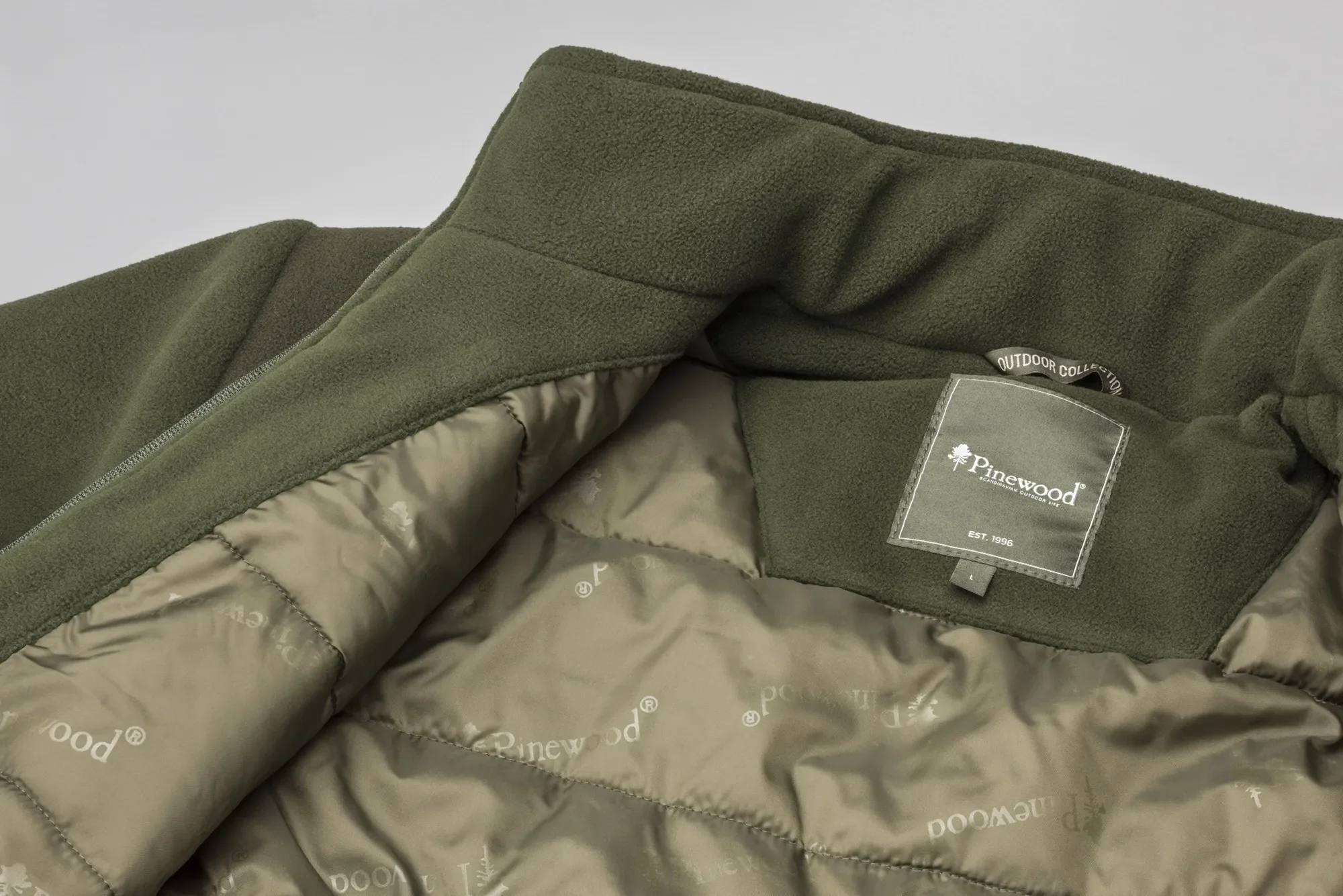 Pinewood® Harrie Fleecejacka Herr / Green/Suedebrown - Image 4