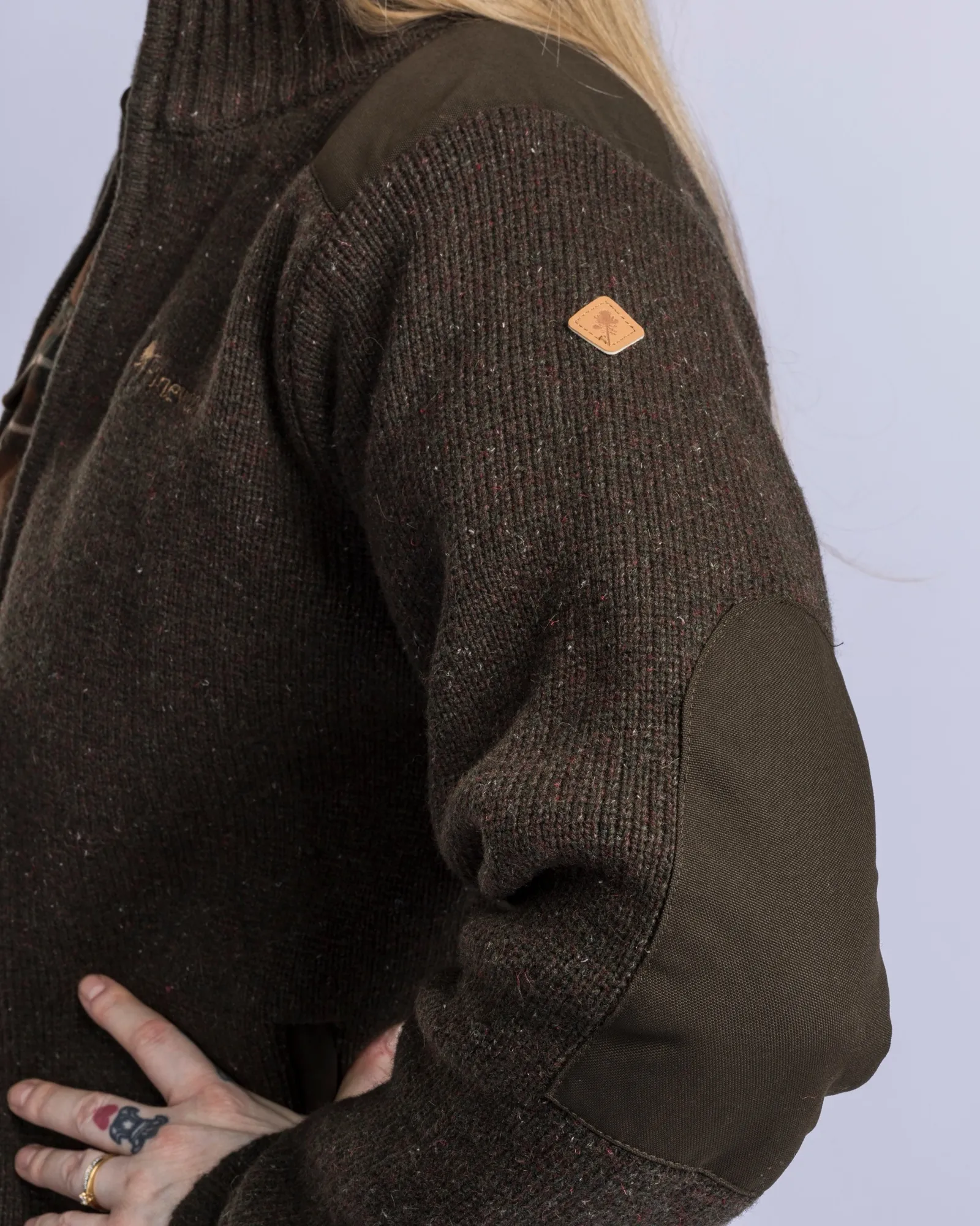 Pinewood® Hurricane Full Zip Tröja Dam / D.Brown Mel - Image 3
