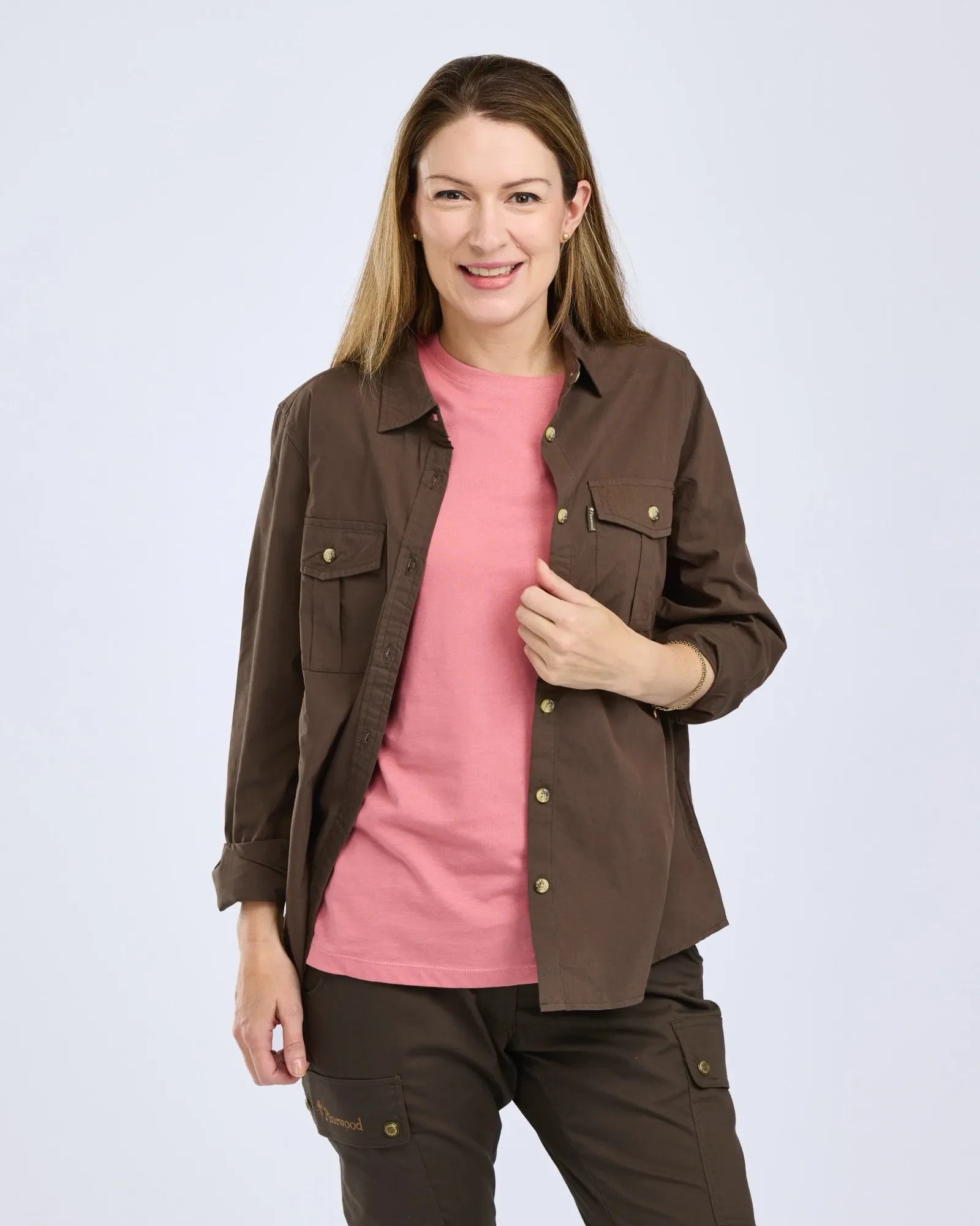 Pinewood® InsectSafe Poplin Långärmad Skjorta Dam / D.Olive