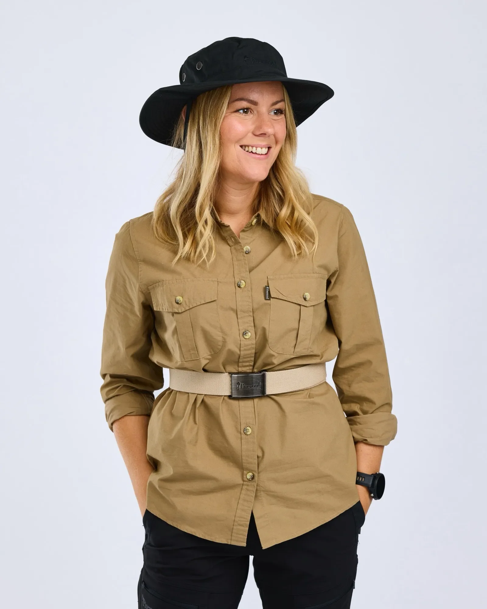 Pinewood® InsectSafe Poplin Långärmad Skjorta Dam / Sandstone