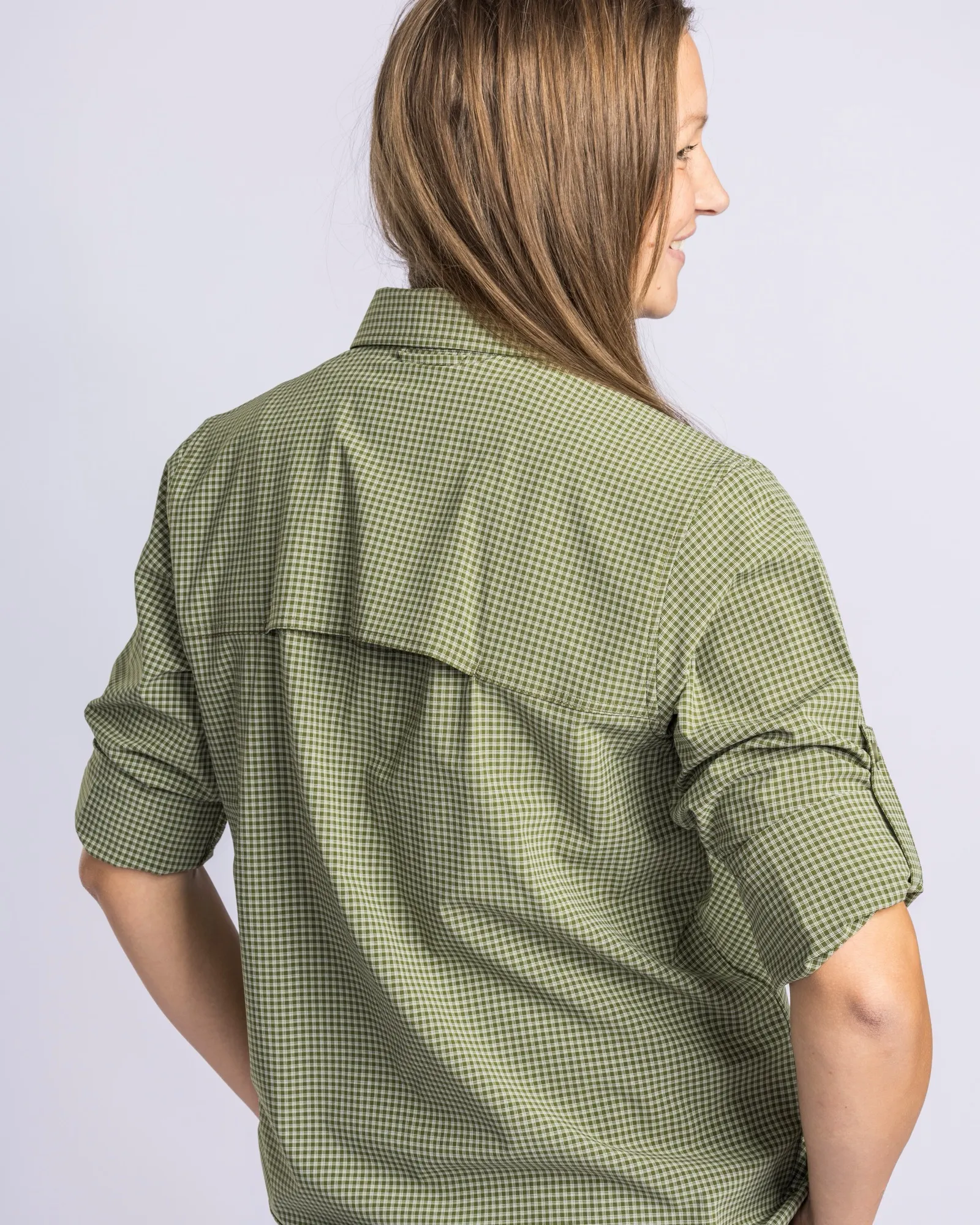 Pinewood® Insectsafe Skjorta Dam / Pine Green/Offwhite - Image 2