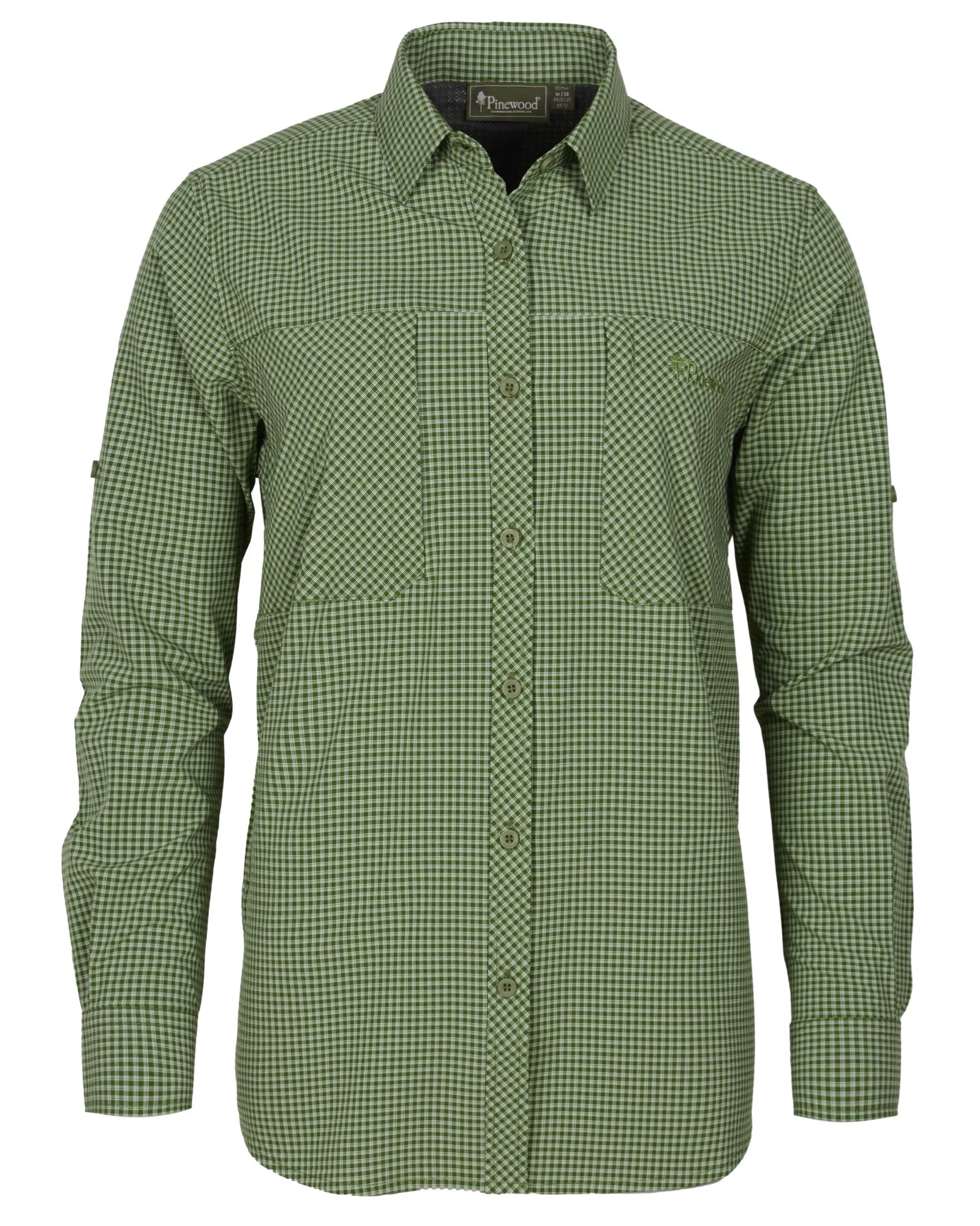 Pinewood® Insectsafe Skjorta Dam / Pine Green/Offwhite - Image 4