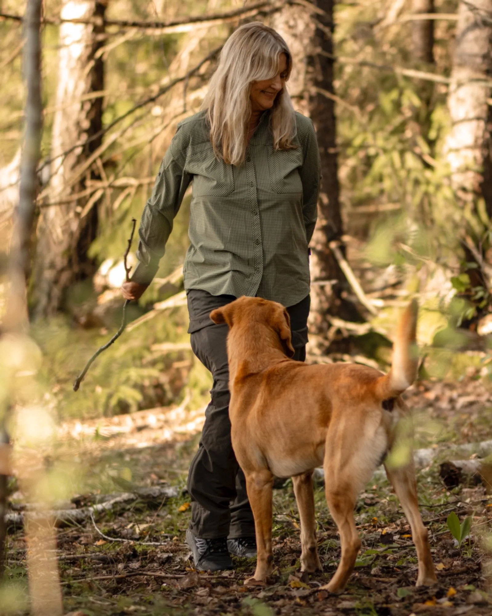 Pinewood® Insectsafe Skjorta Dam / Pine Green/Offwhite - Image 5