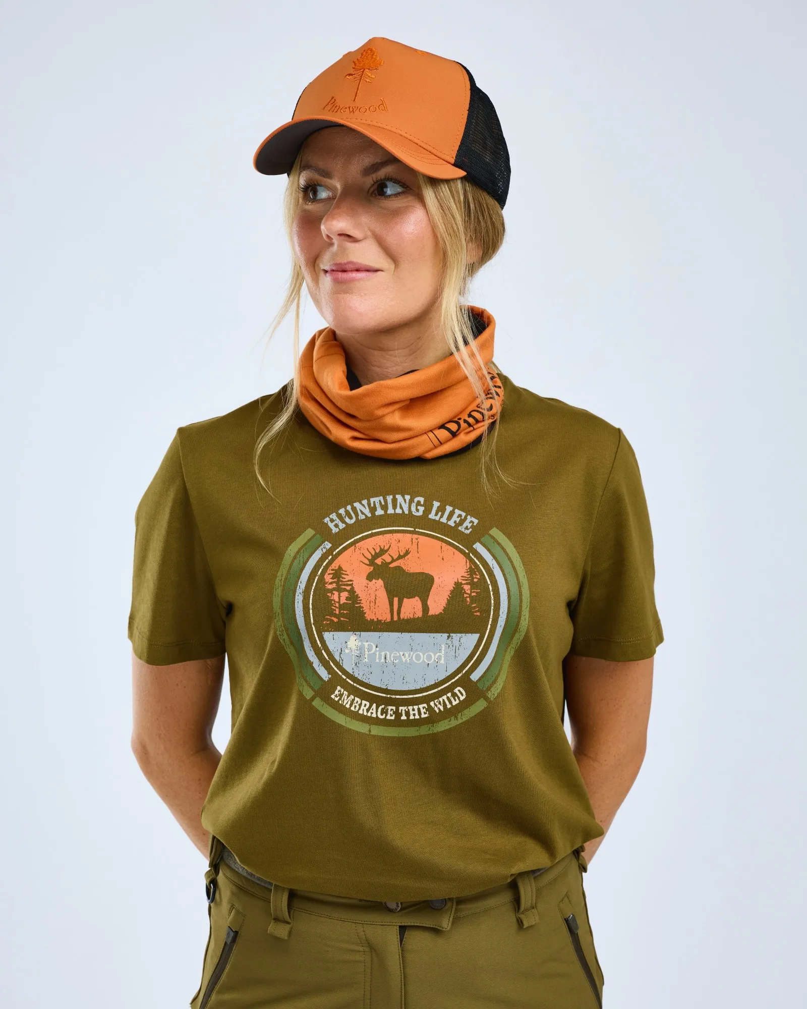 Pinewood® Moose T-shirt Dam / H.Olive - Image 3