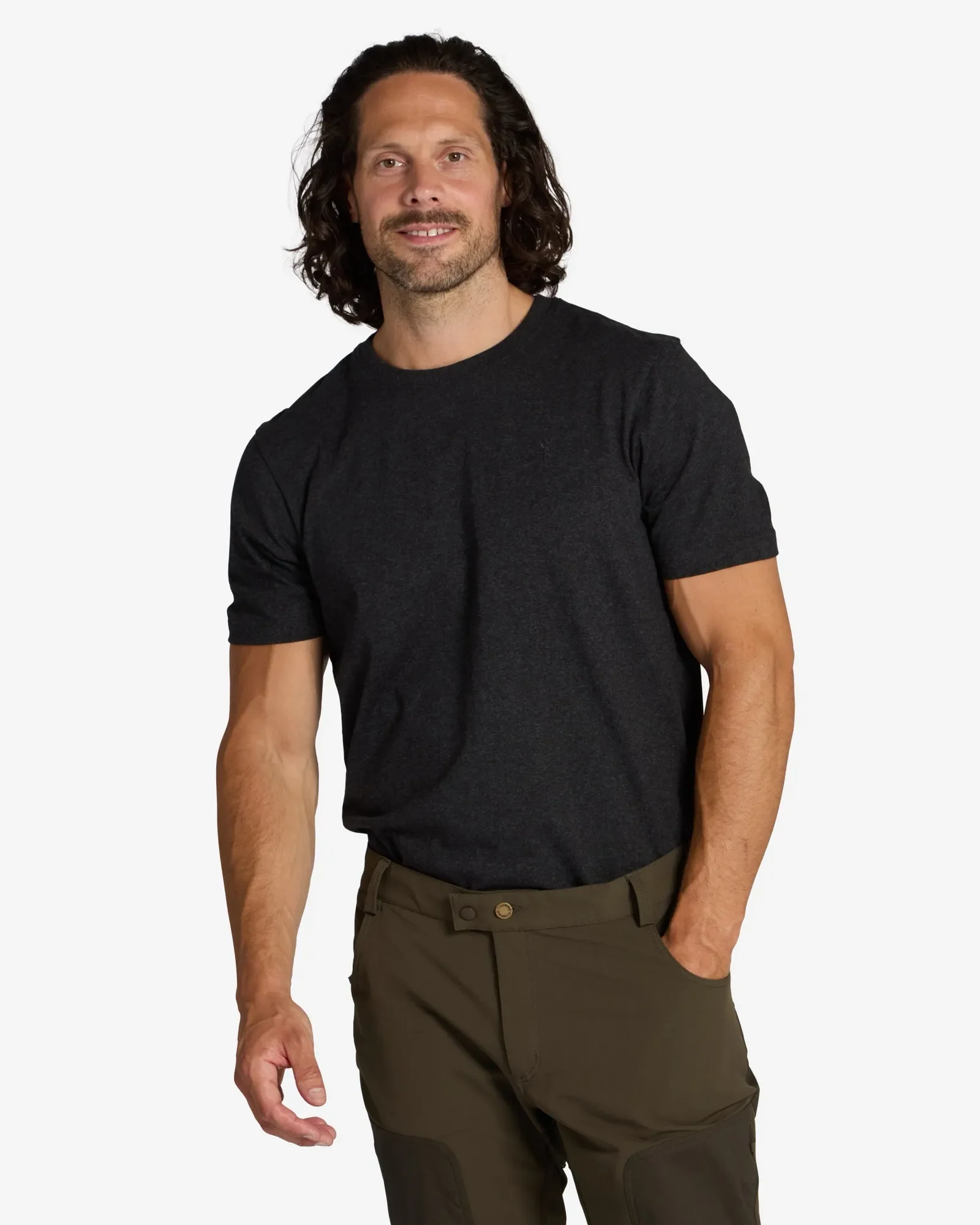 Pinewood® Outdoor 3-pack T-shirt Herr / Olive/White/D.Antr