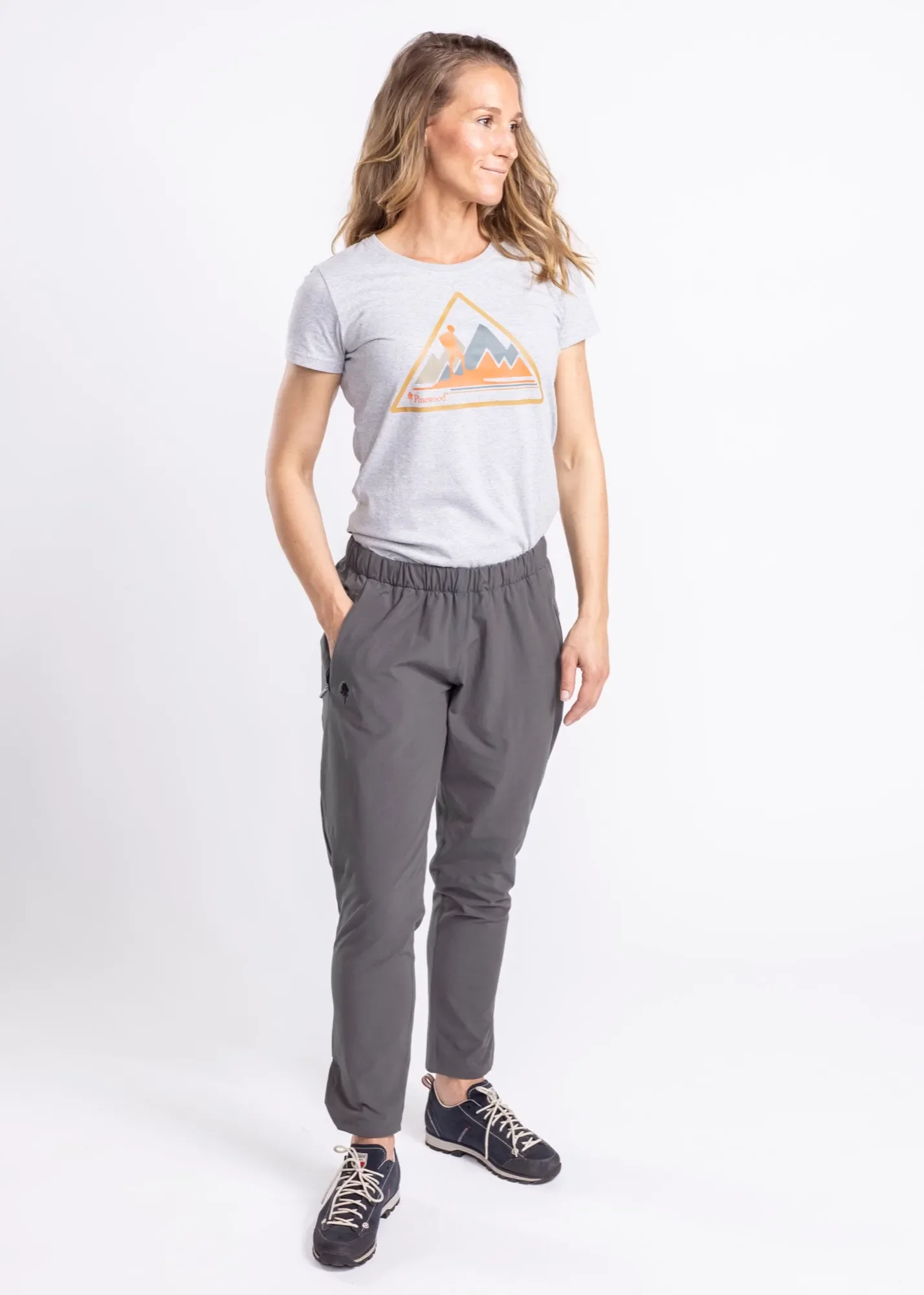 Pinewood® Outdoor Trekker T-shirt Dam / L.Grey Mel