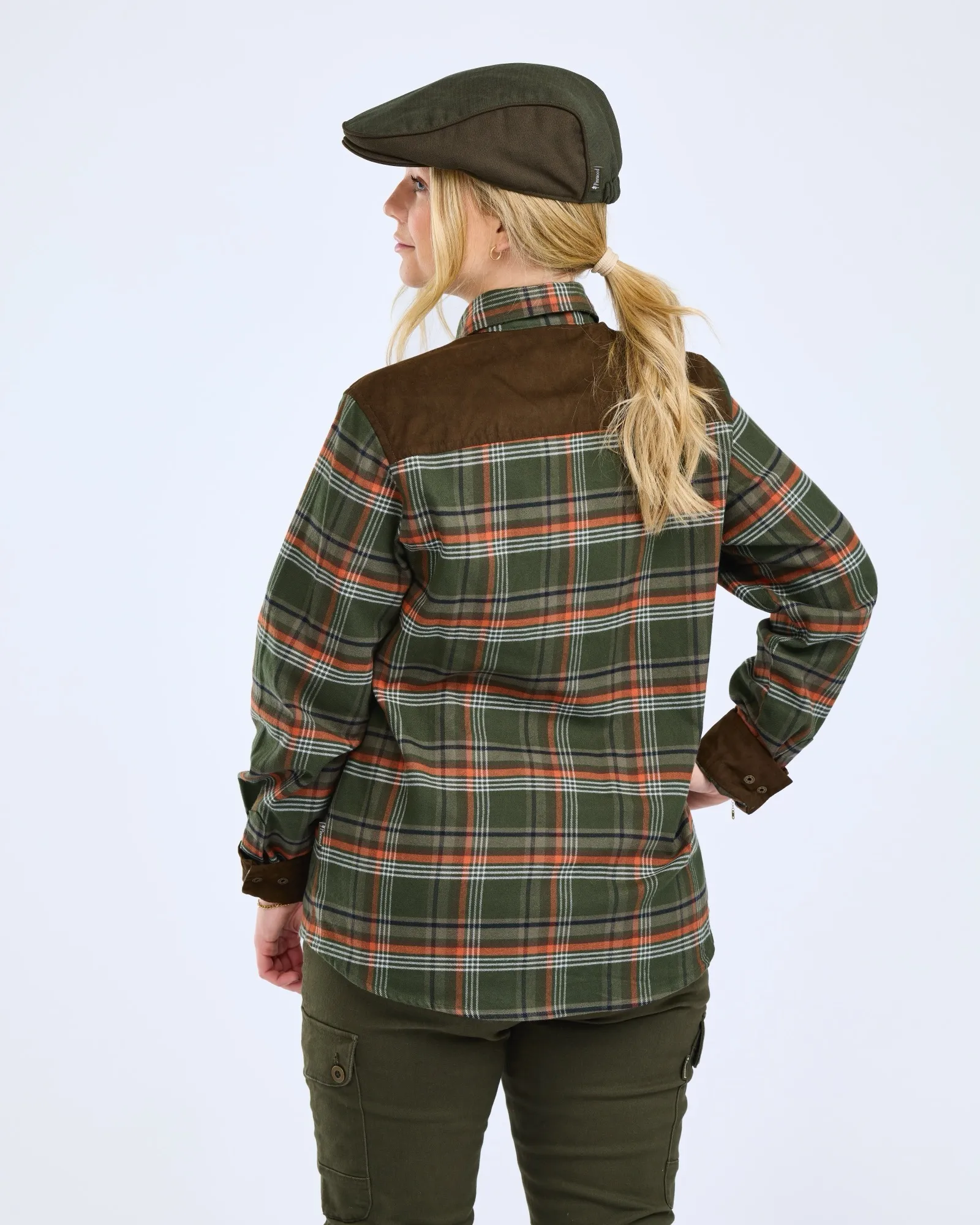 Pinewood® Prestwick Exclusive Skjorta Dam / Green/Burned Orange - Image 2