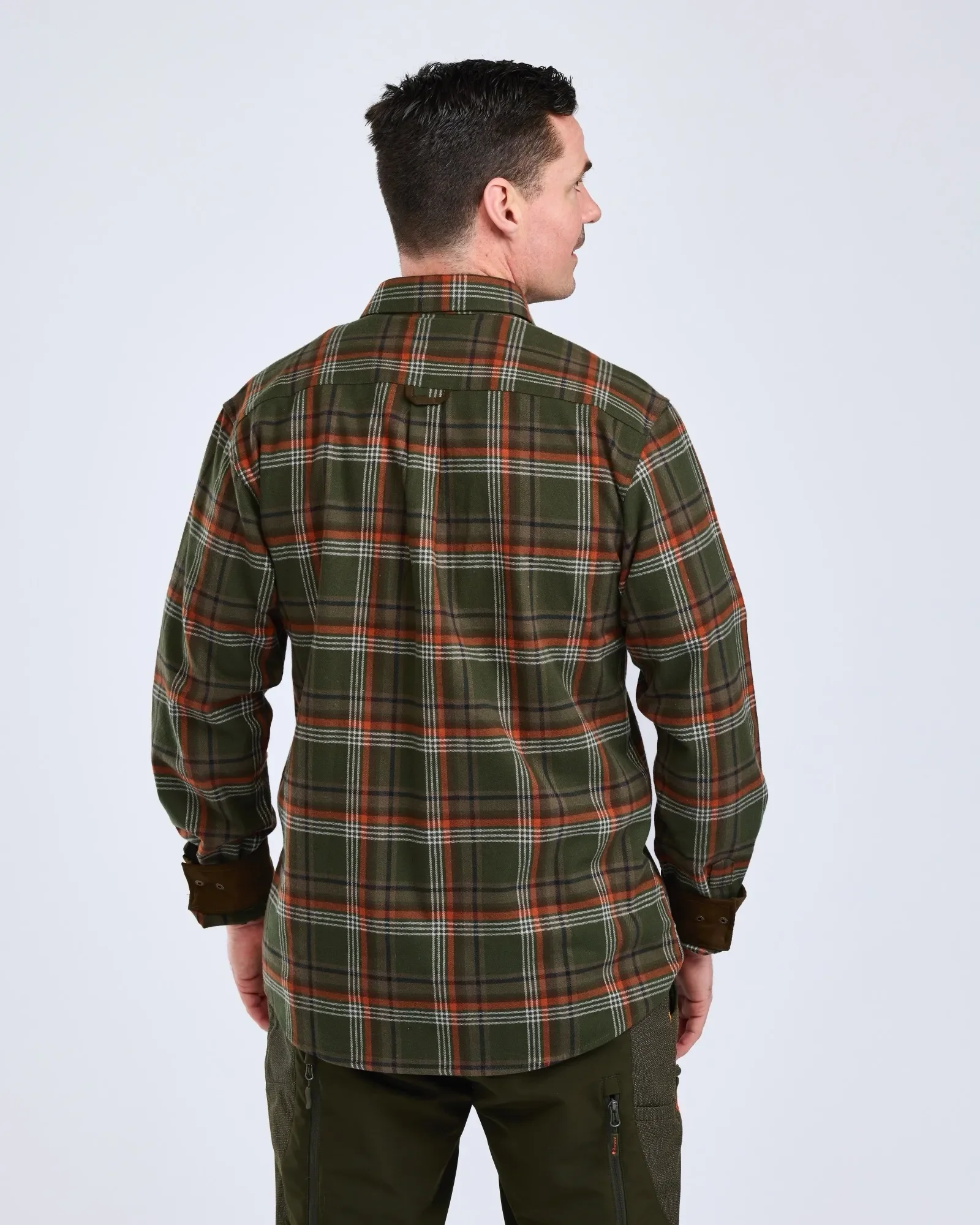 Pinewood® Prestwick Exclusive Skjorta Herr / Green/Burned Orange - Image 2