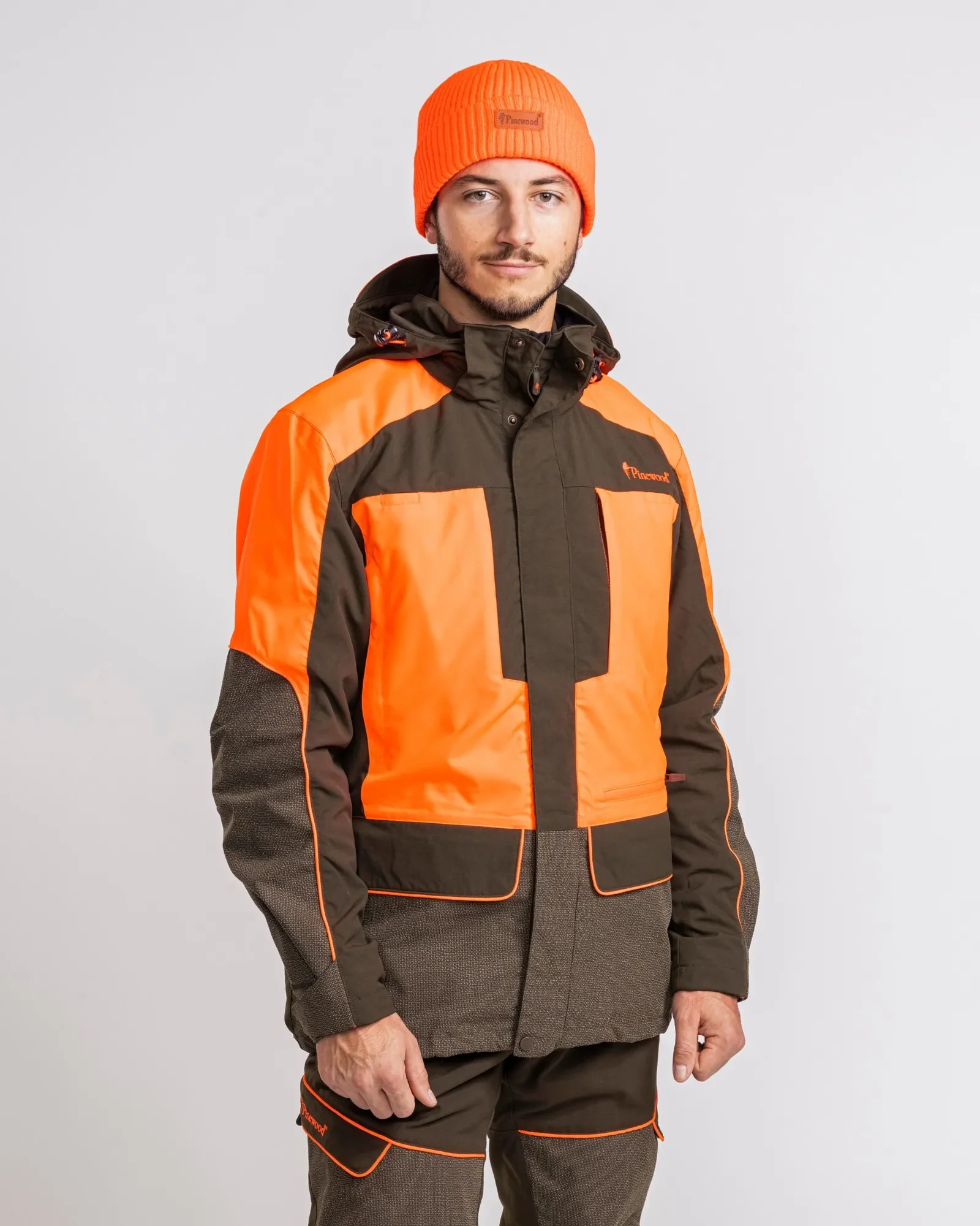 Pinewood® Thorn Resistant Jacket Herr / Mossgreen/Orange