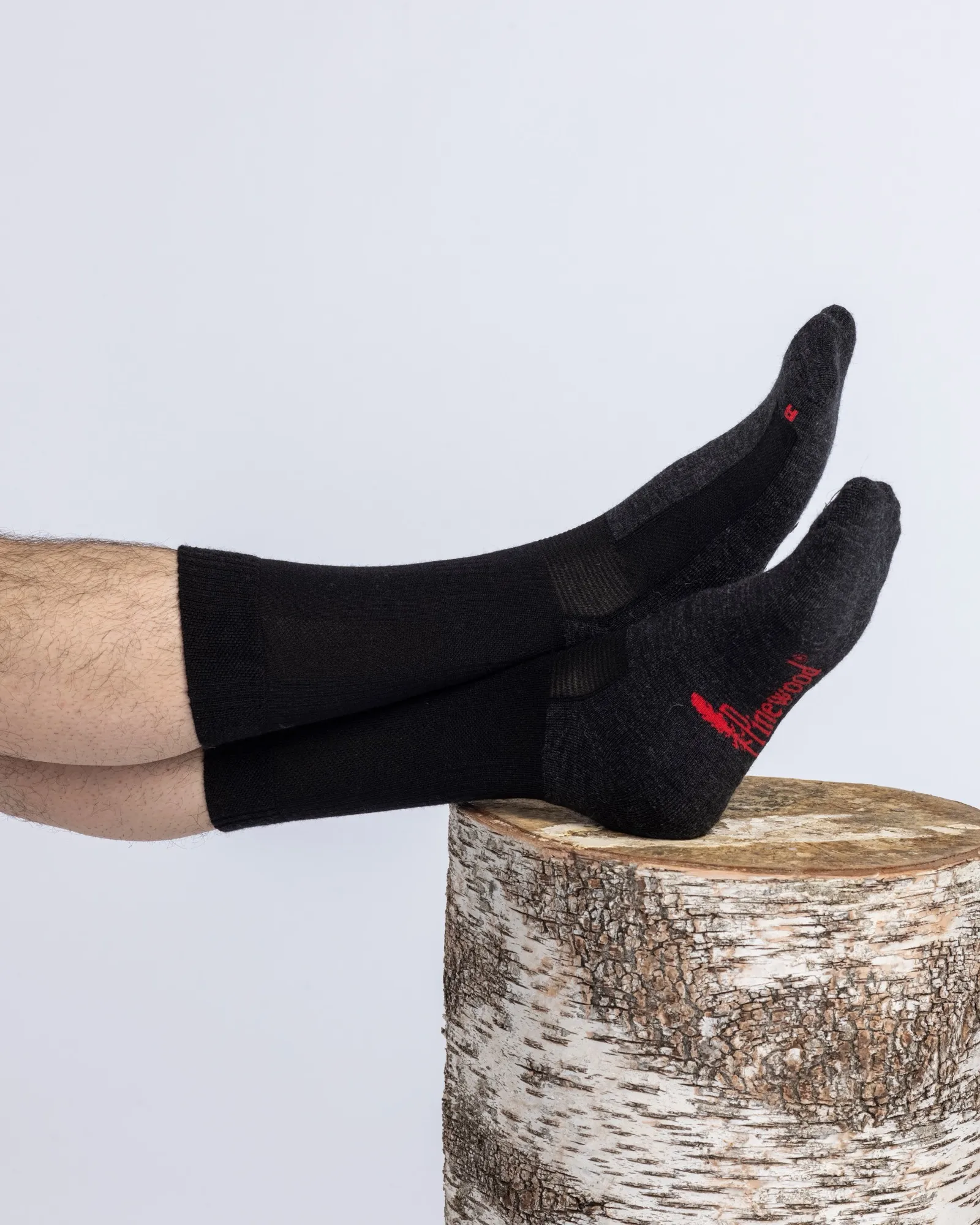 Pinewood® Trekking Merino Strumpor – Höga / Black/D.Grey - Image 2