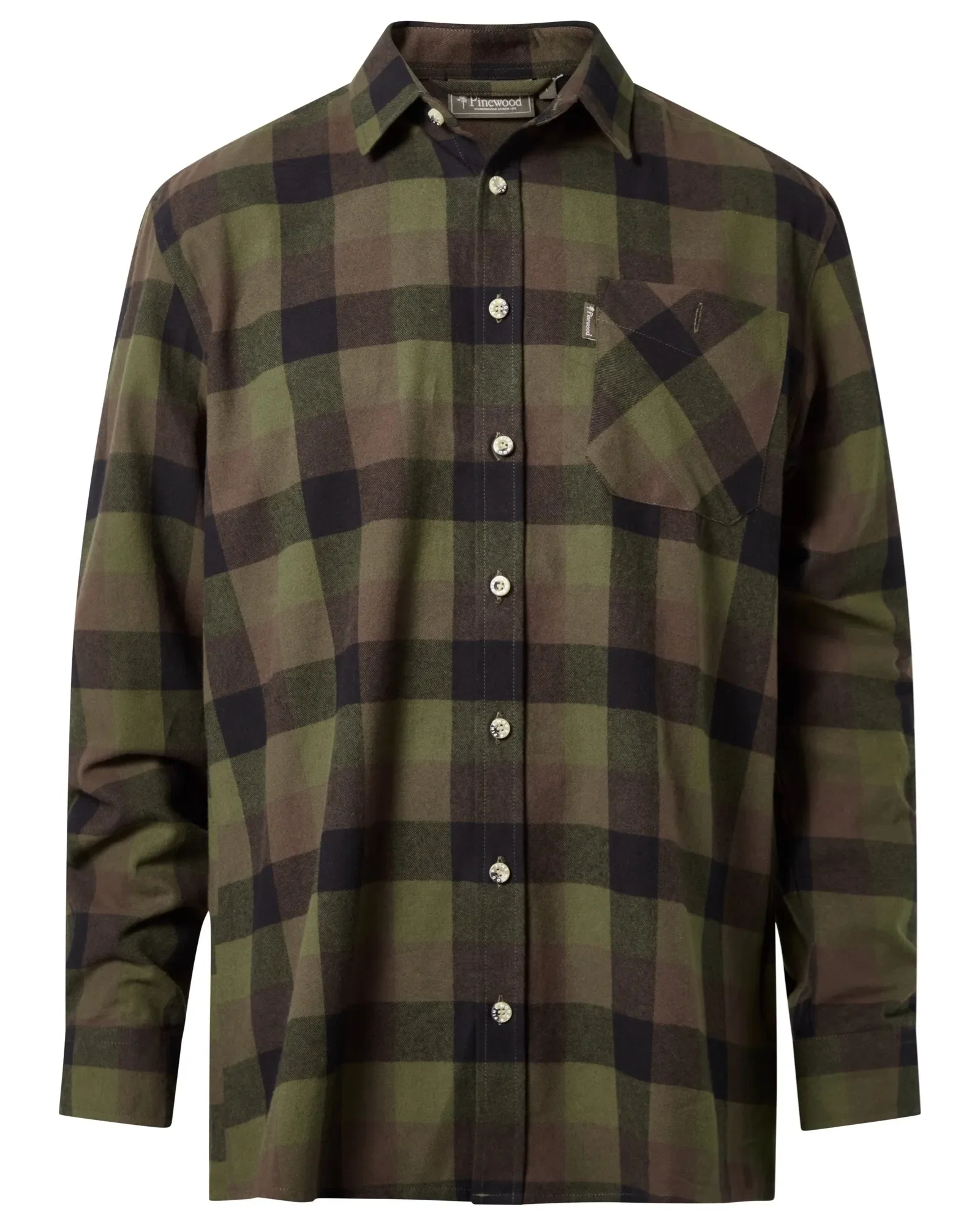Pinewood® Wildmark Flanellskjorta Herr / Green/Black - Image 4