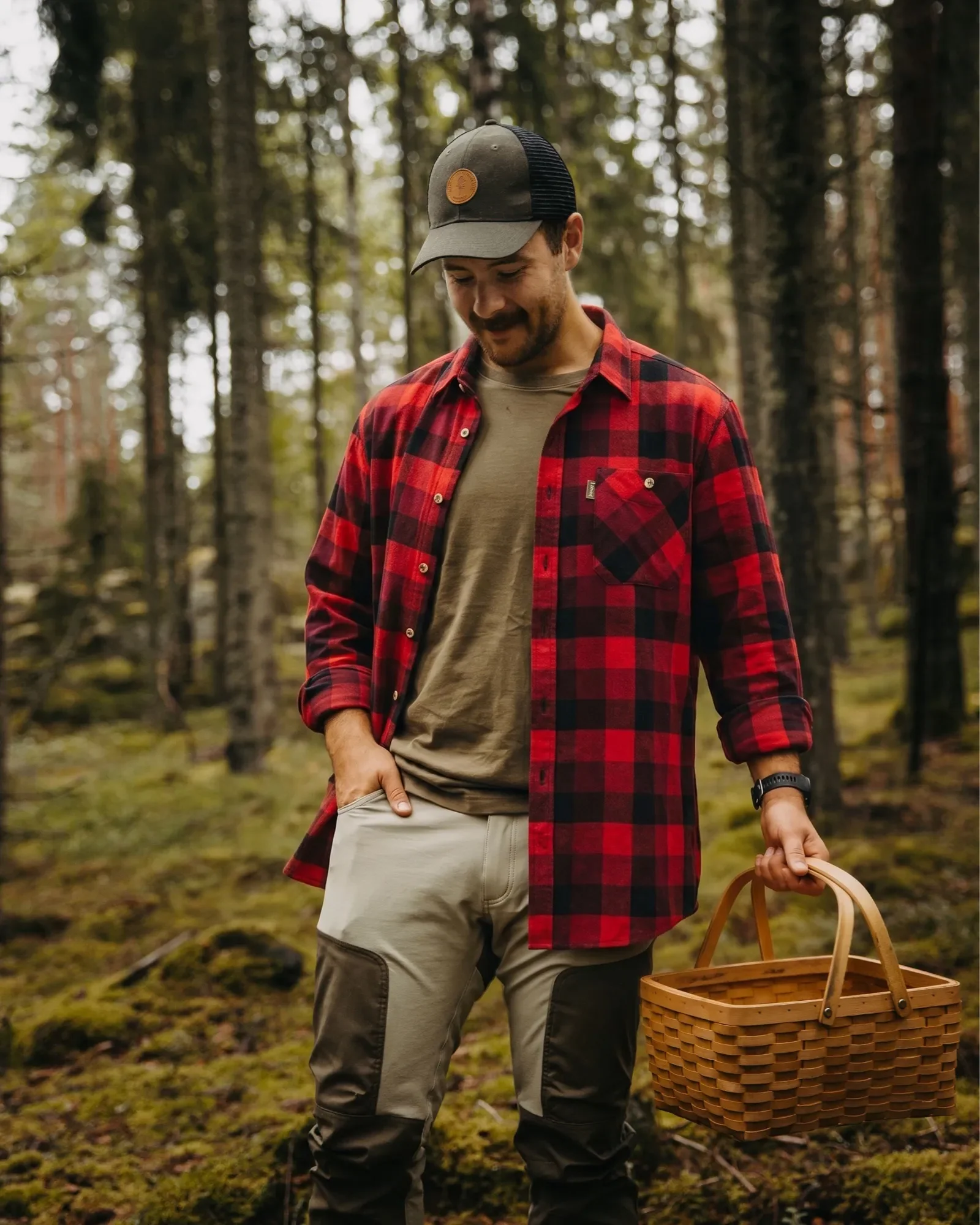Pinewood® Wildmark Flanellskjorta Herr / Red/Black - Image 5