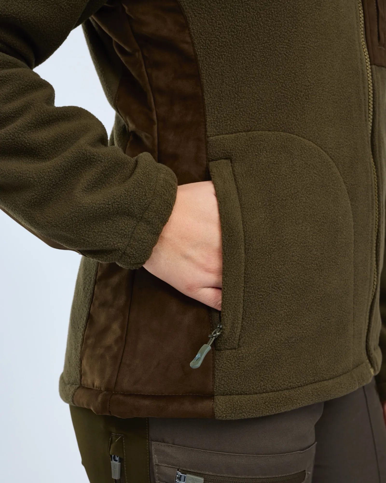 Pinewood® Wildmark Membran Fleecejacka Dam / H.Brown/Suede Brown - Image 3
