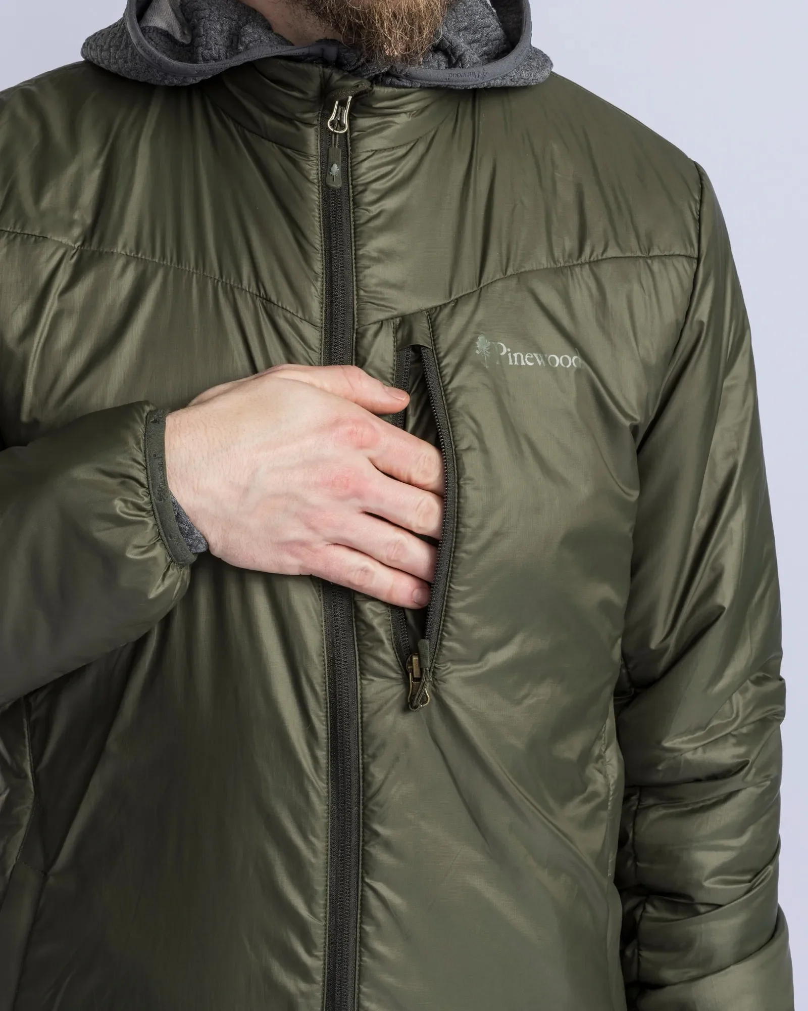 Pinewood® Wool Insulated Midlayer Jacka Herr / Moss Green - Image 3