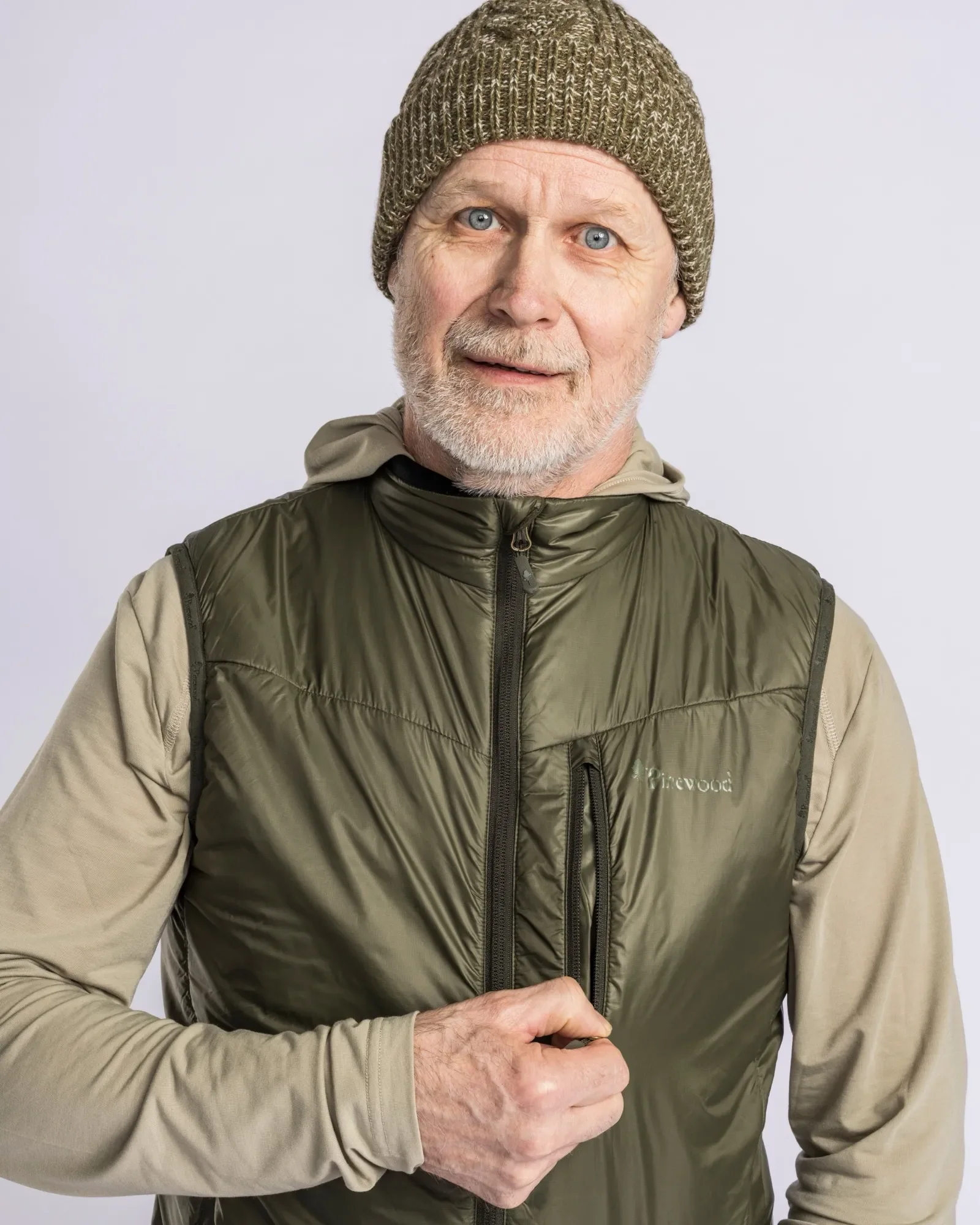 Pinewood® Wool Insulated Midlayer Väst Herr / Moss Green - Image 3