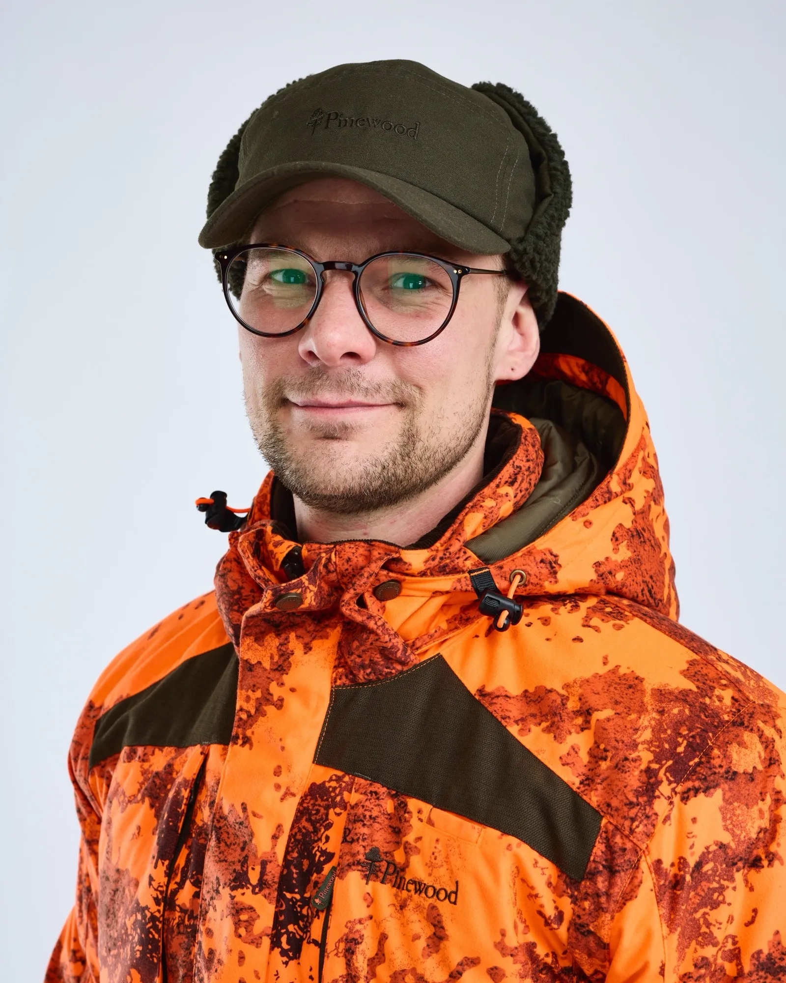 Småland Teddy Vinterkeps / Mossgreen/Orange