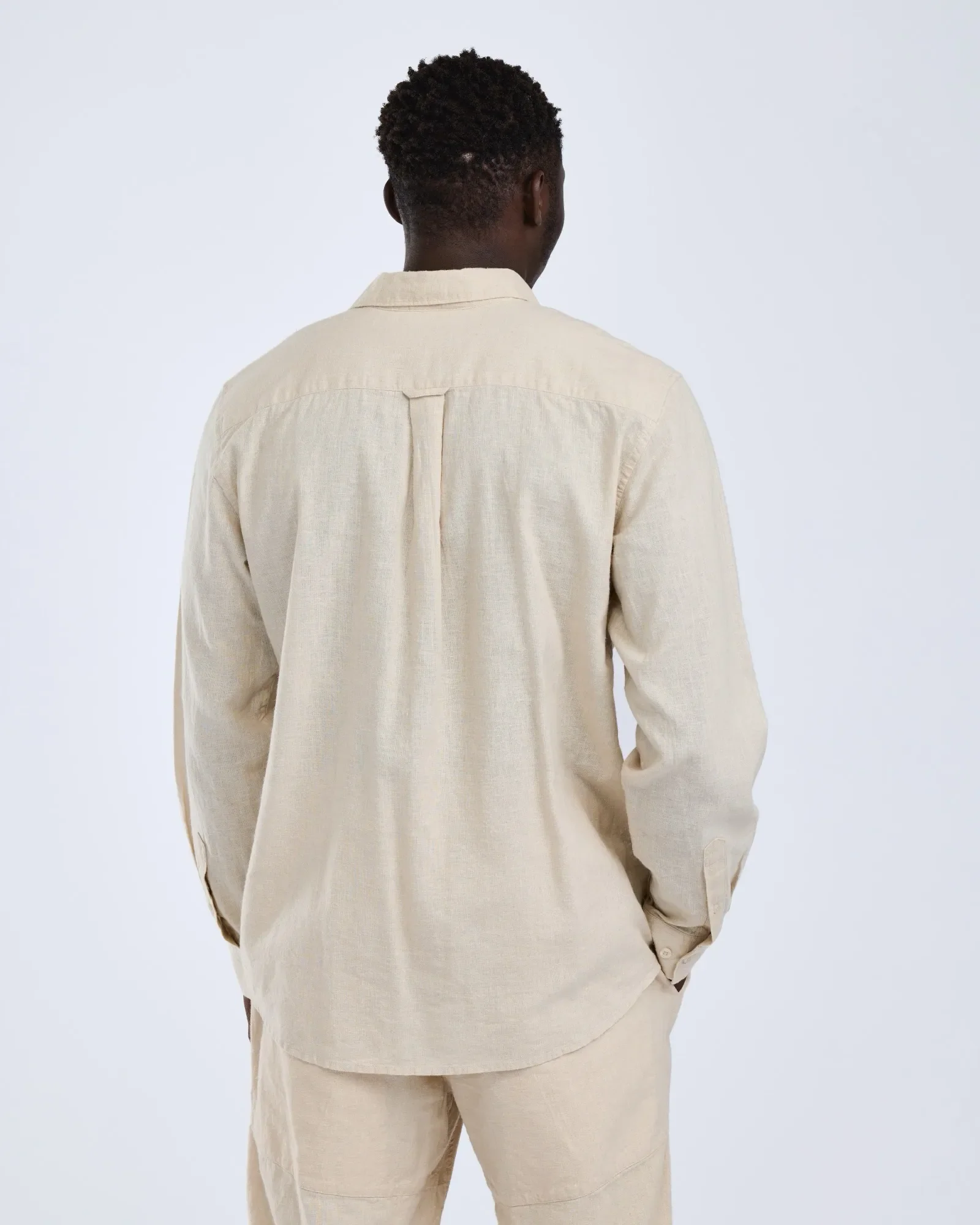 Värnamo InsectSafe® Hampa Mix Långärmad Skjorta Herr  / Linen Beige - Image 2