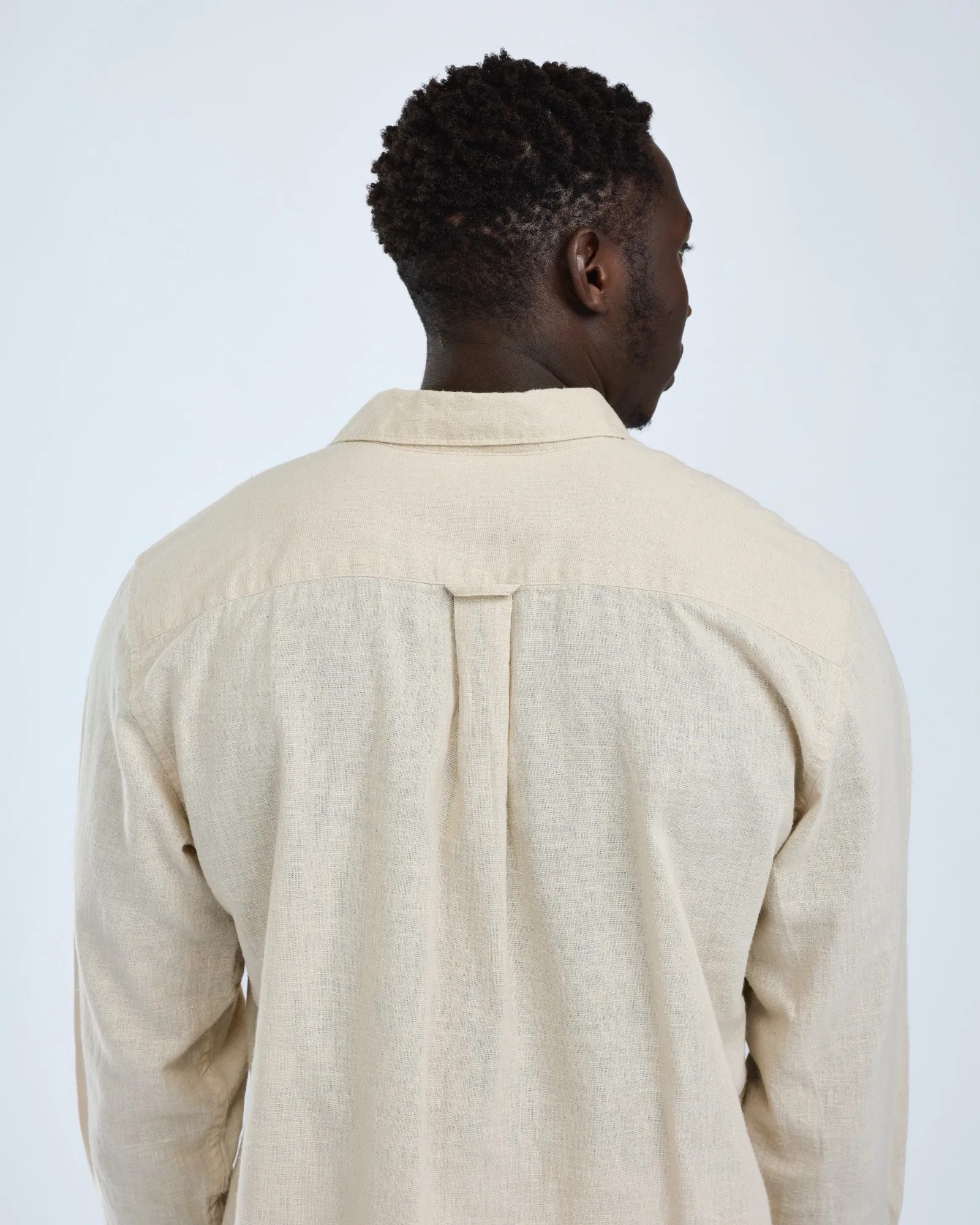Värnamo InsectSafe® Hampa Mix Långärmad Skjorta Herr  / Linen Beige - Image 5
