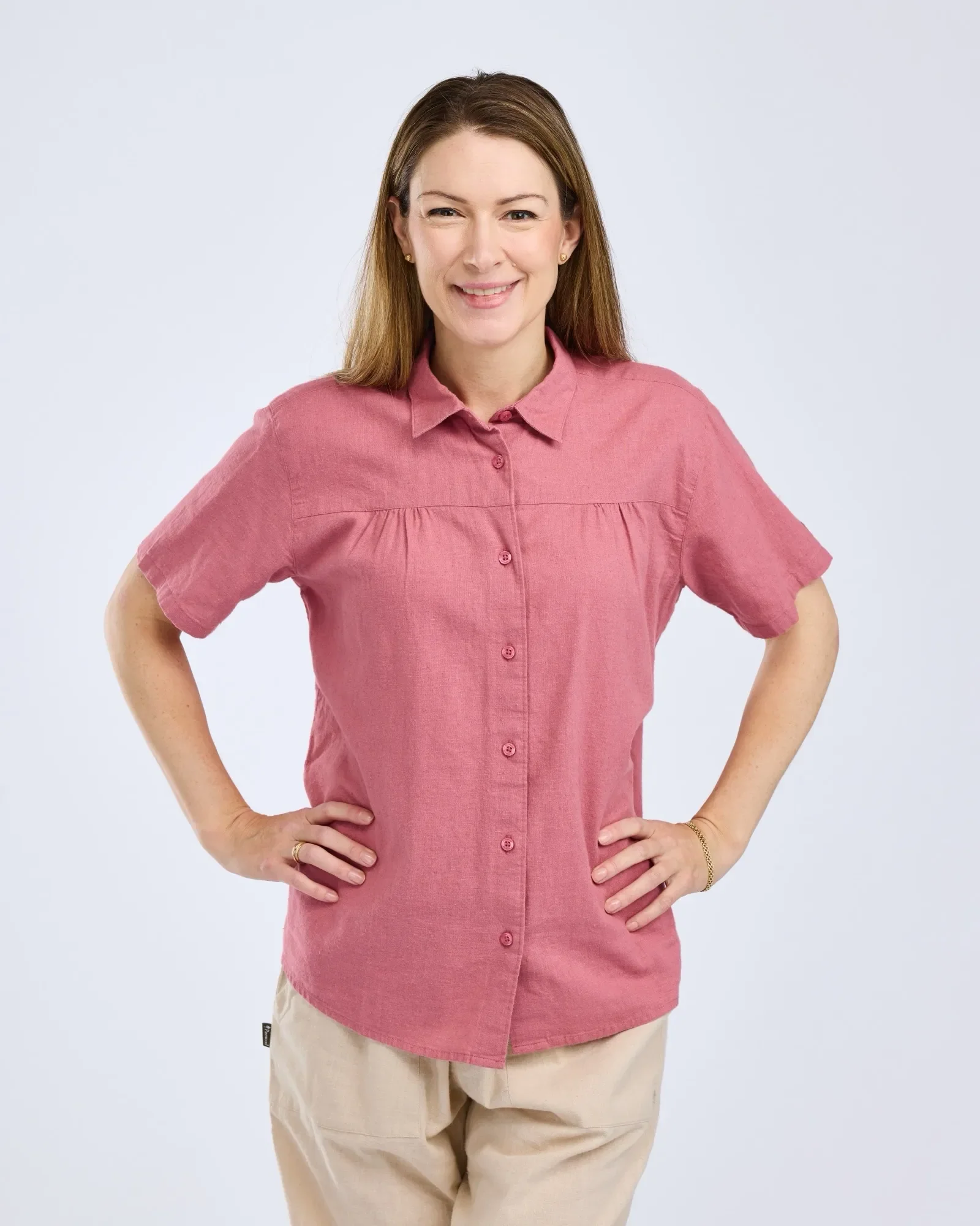Värnamo InsectSafe® Hemp Mix Kortärmad Skjorta Dam / Dusty Pink