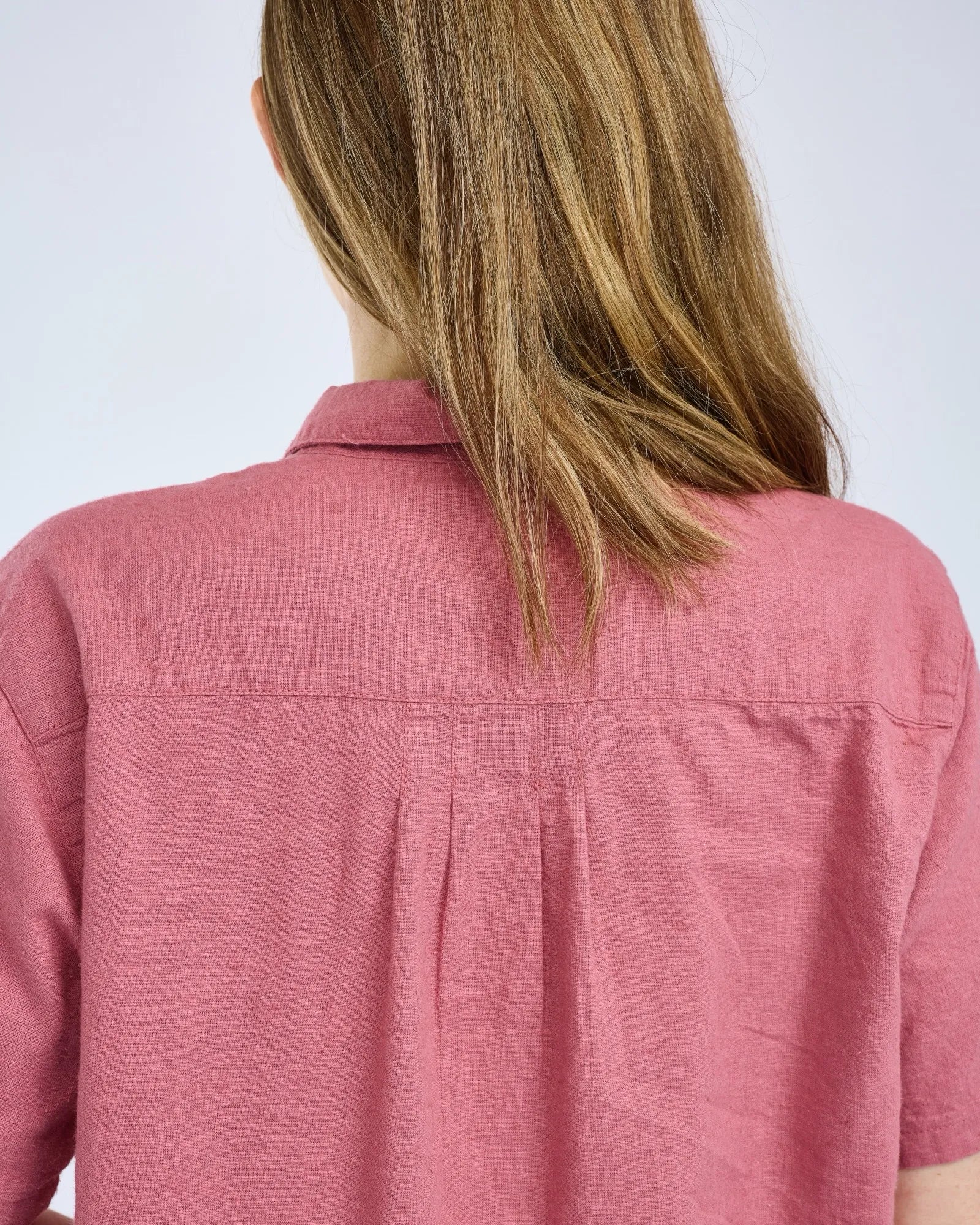 Värnamo InsectSafe® Hemp Mix Kortärmad Skjorta Dam / Dusty Pink - Image 4