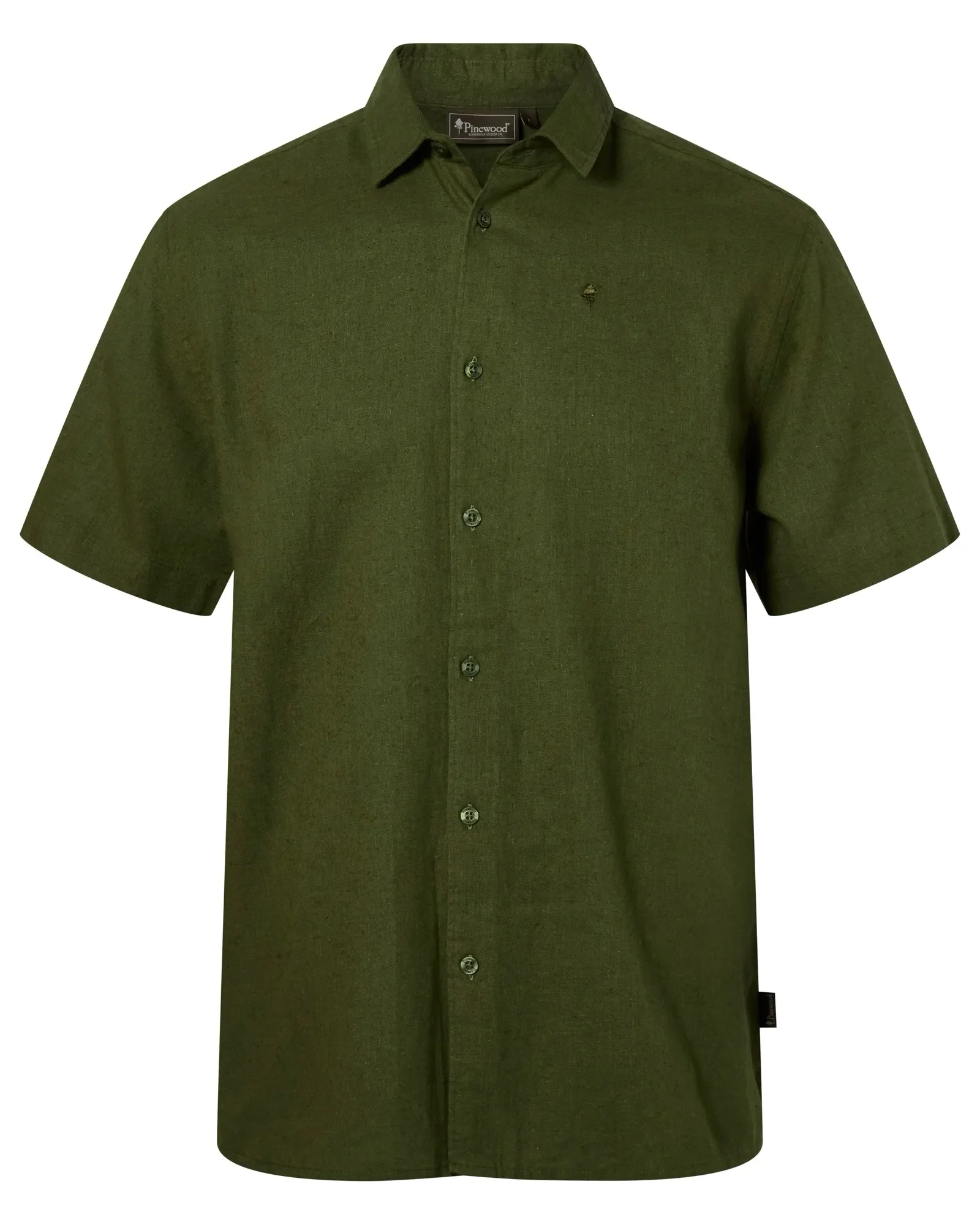 Värnamo InsectSafe® Hemp Mix Kortärmad Skjorta Herr / Pine Green - Image 5